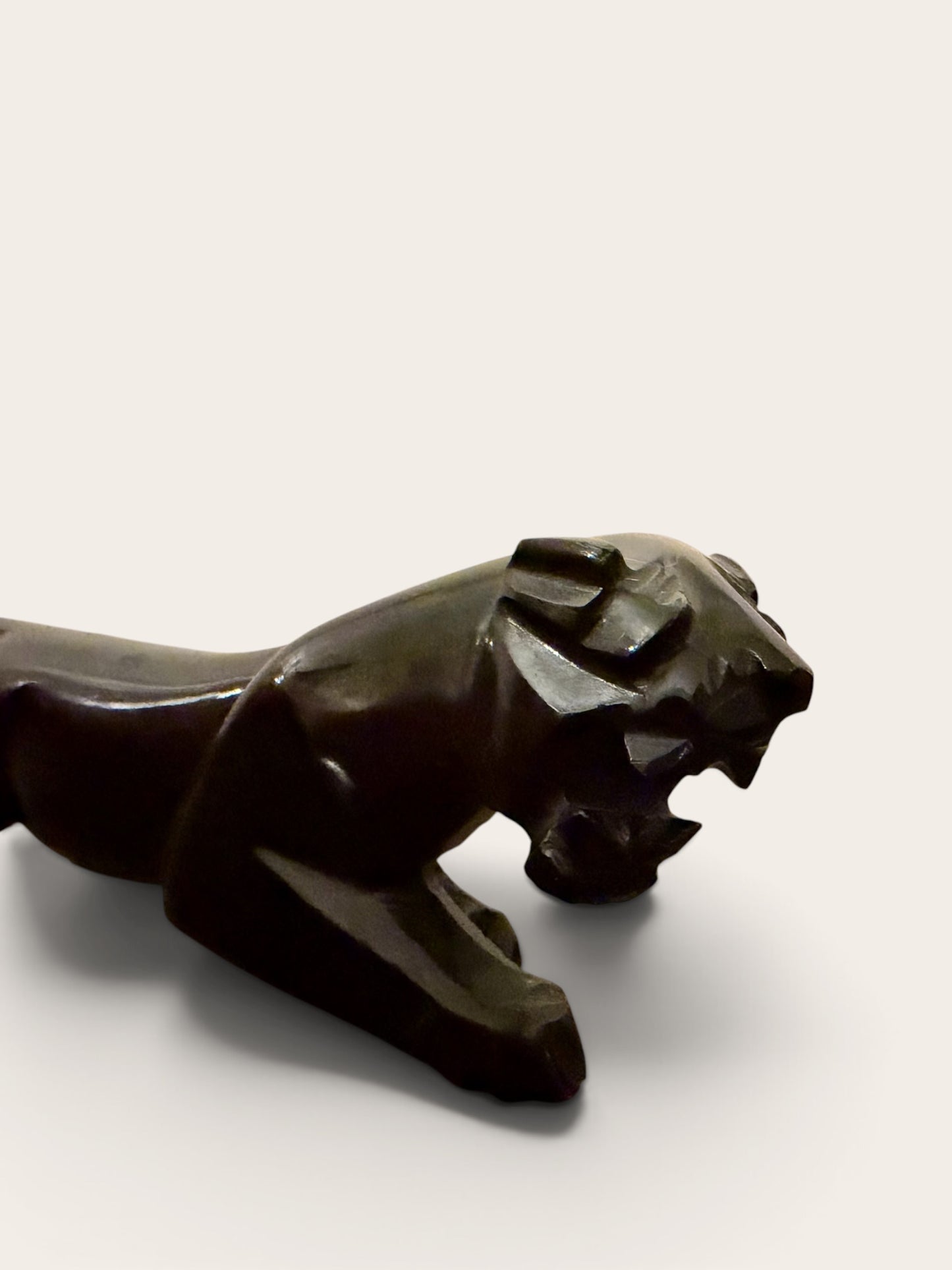 Vintage Carved Stone Panther