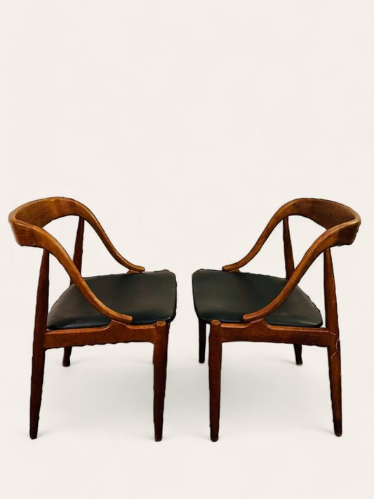 Pair of Vintage 1960s Mid Century Modern Danish Uldum Mobelfabrik Teak Chairs by Johannes Anderson