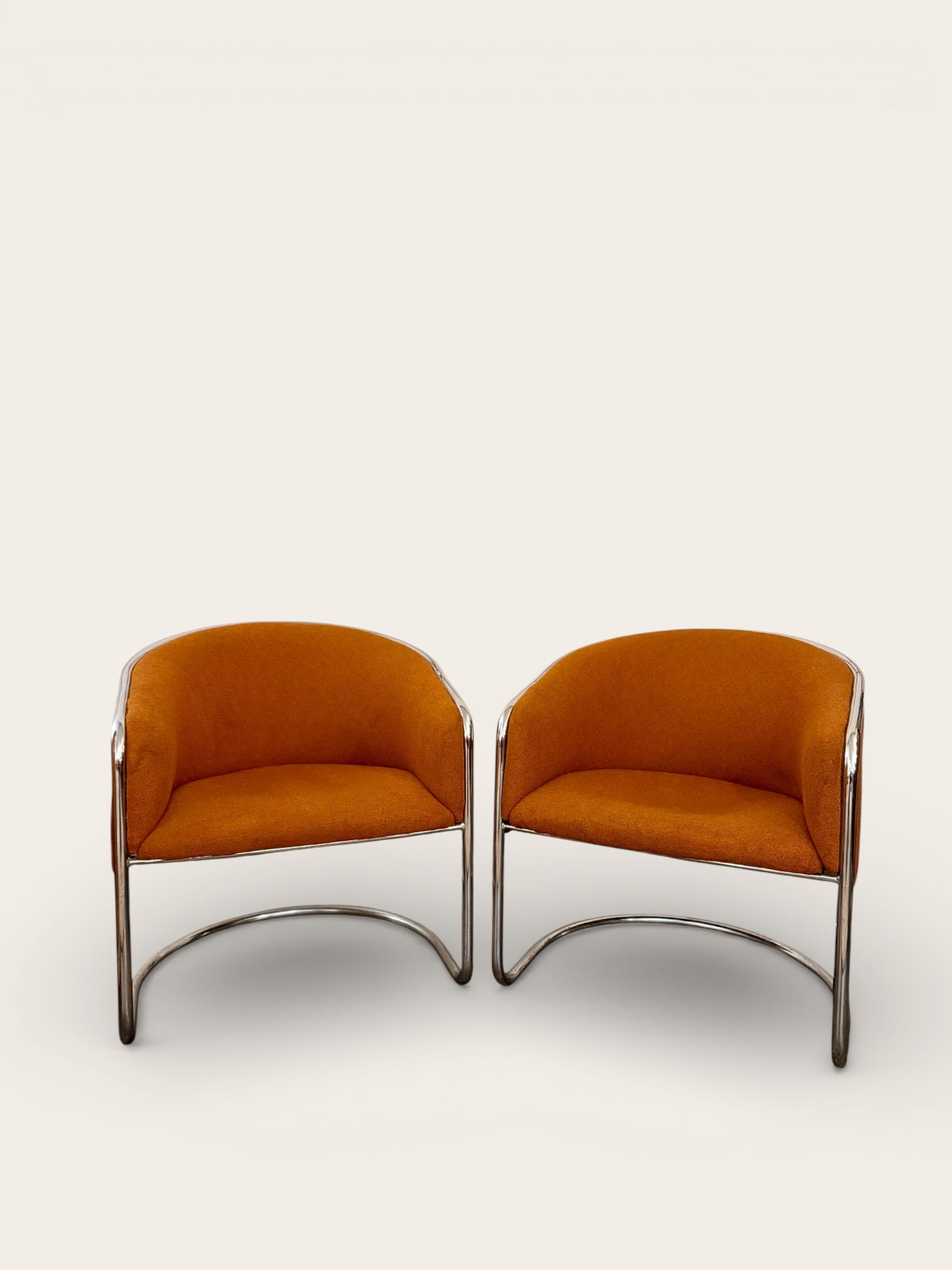 Pair of Anton Lorenz for Thonet Vintage MCM Cantilever Tub Chairs