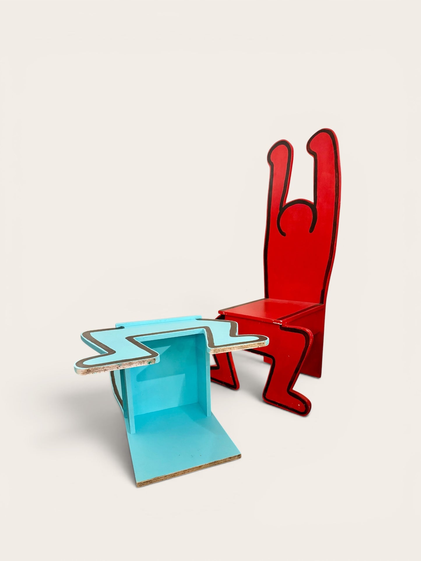 Vintage Pop Culture Keith Haring Inspired Chairs