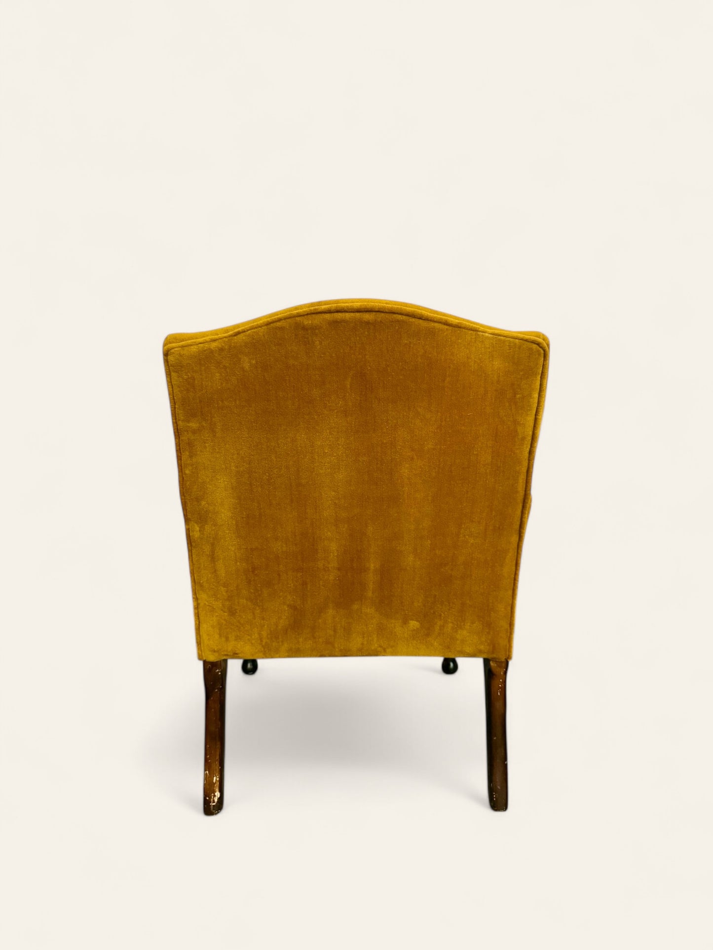 Vintage Antique Slipper Chair in Mustard Yellow