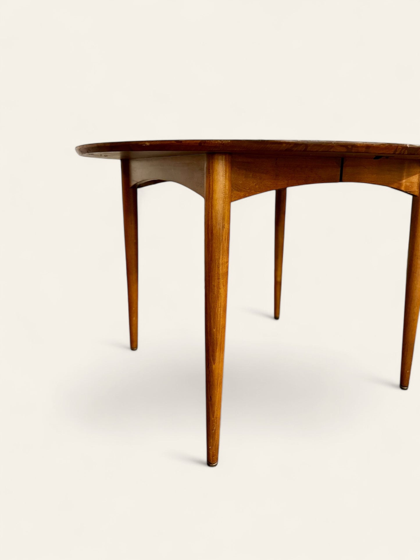 Vintage MCM Dining Table with Two Leaf Extenders