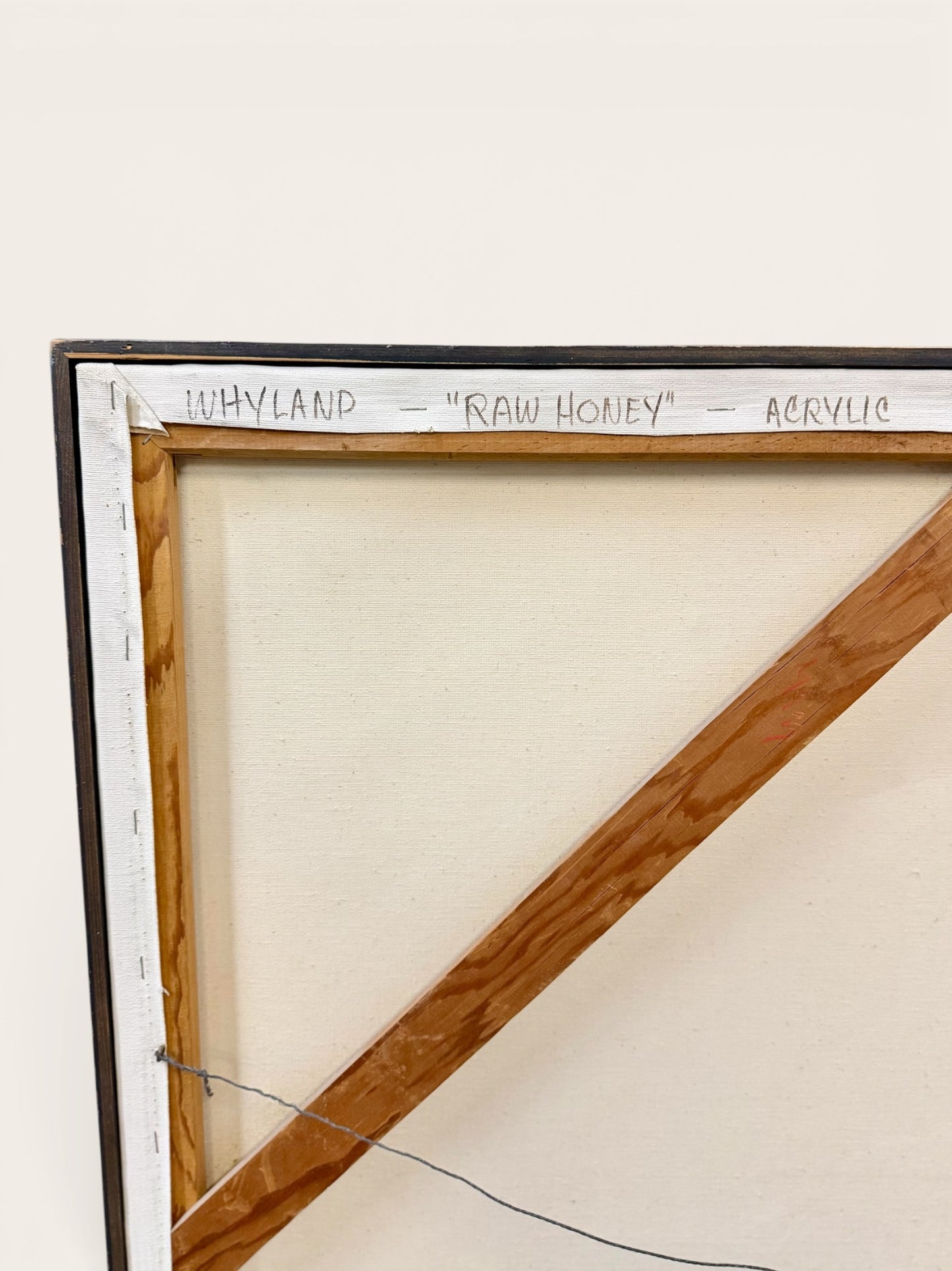 Large Vintage 1970s Acrylic Painting of a Man, “Raw Honey” by John C. Whyland, 48” x 48”