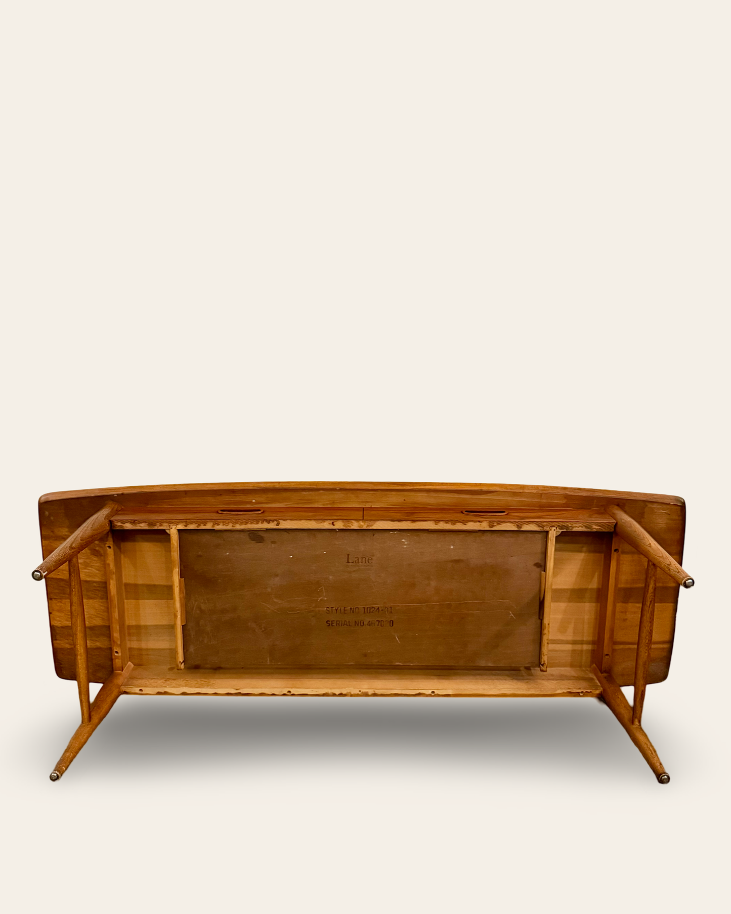 Vintage MCM Lane Walnut Coffee Table with Large Single Drawer