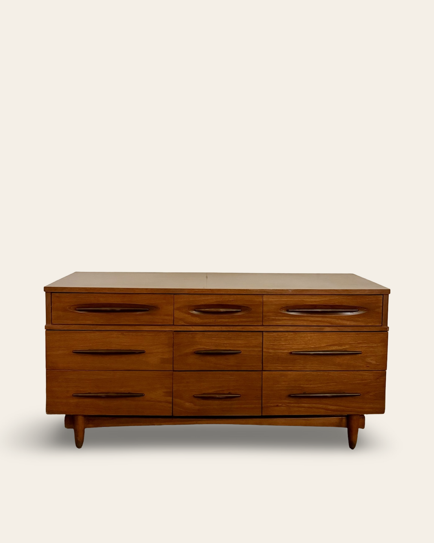 Vintage MCM Harmony House Lowboy Dresser with 9 Drawers and Optional Matching Mirror