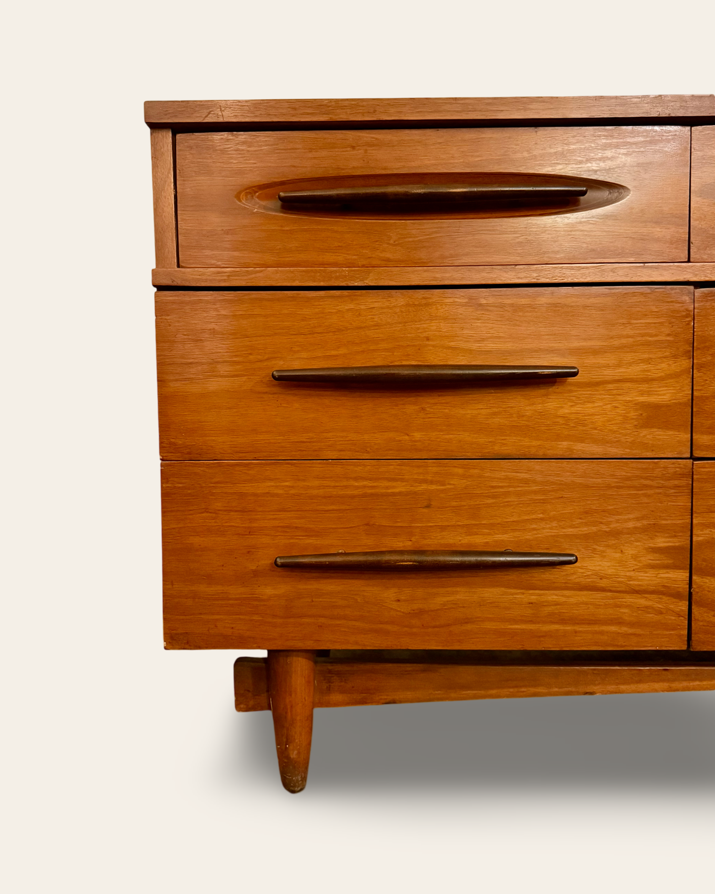 Vintage MCM Harmony House Lowboy Dresser with 9 Drawers and Optional Matching Mirror
