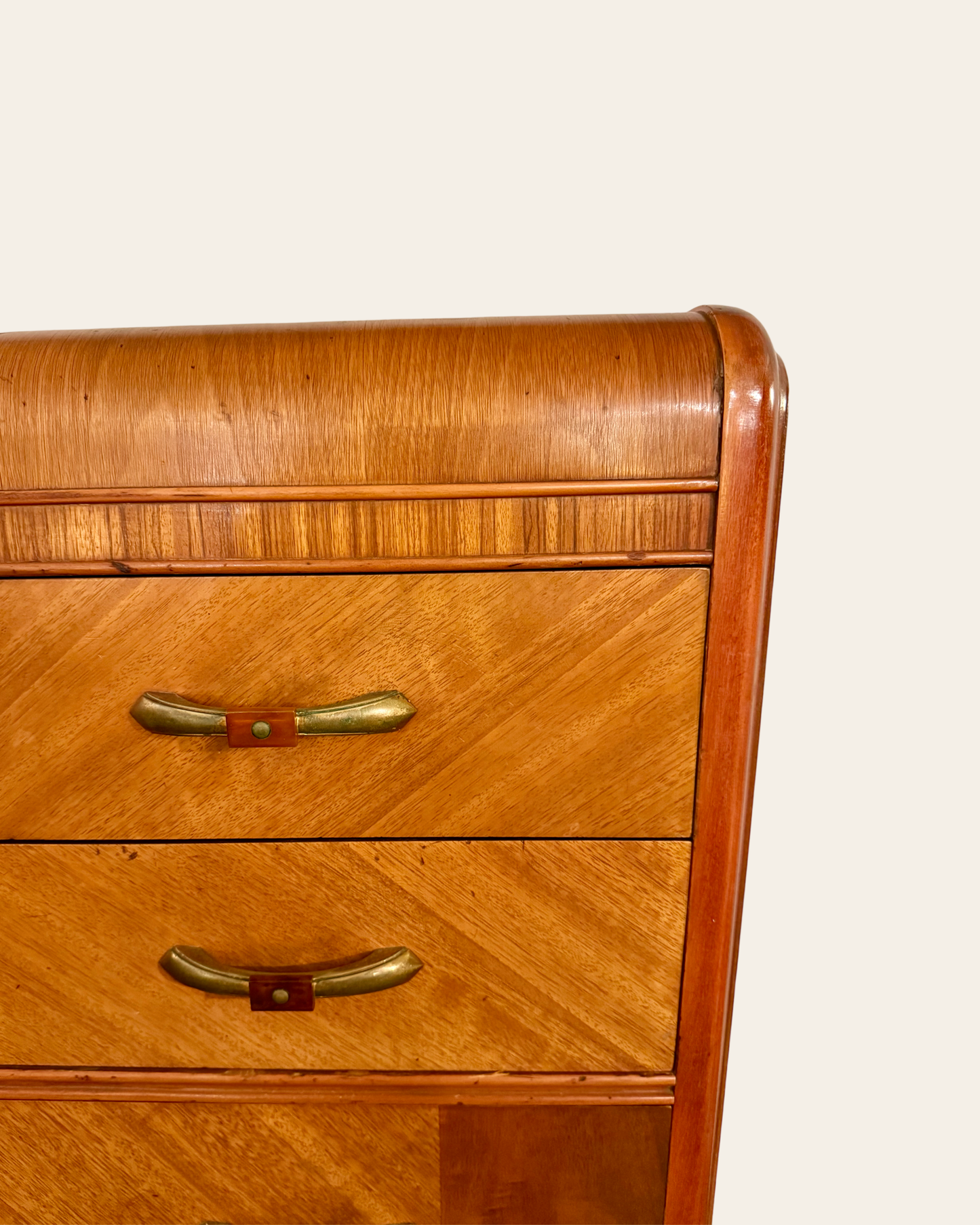 Art Deco Vintage Chifforobe Armoire Closet or Dresser with Original Bakelite Pulls Made by Tri Bond Furniture Co.