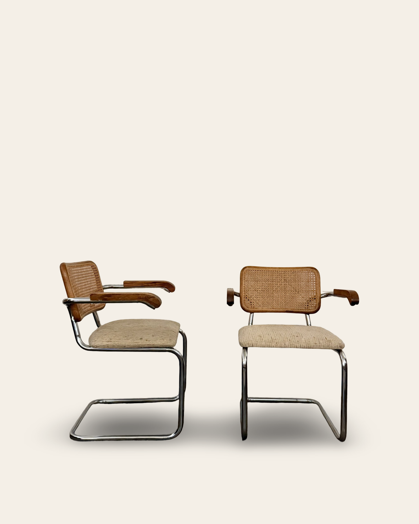 Pair of Vintage MCM Marcel Breuer Style Cesca Chairs by Rachlin Furn. Co.