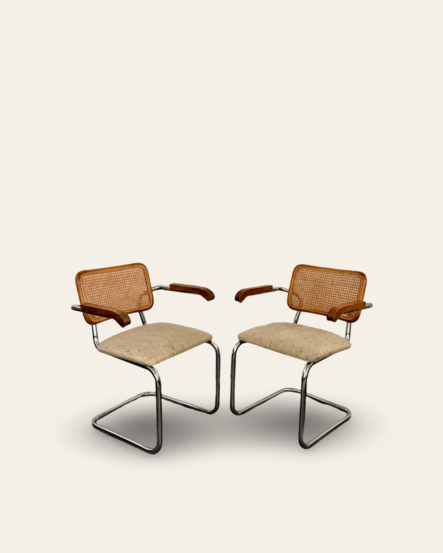 Pair of Vintage MCM Marcel Breuer Style Cesca Chairs by Rachlin Furn. Co.