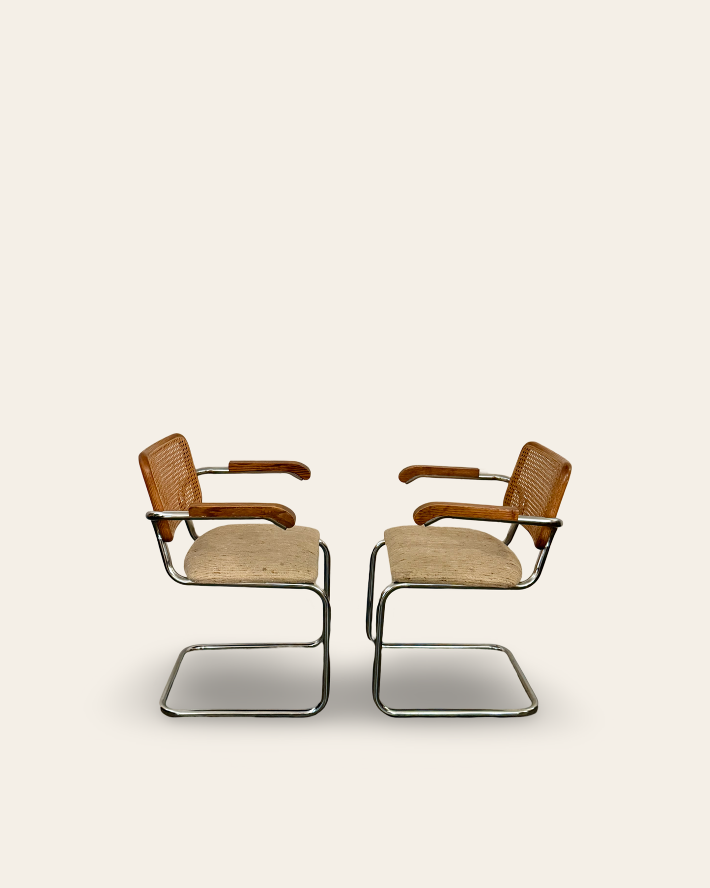Pair of Vintage MCM Marcel Breuer Style Cesca Chairs by Rachlin Furn. Co.