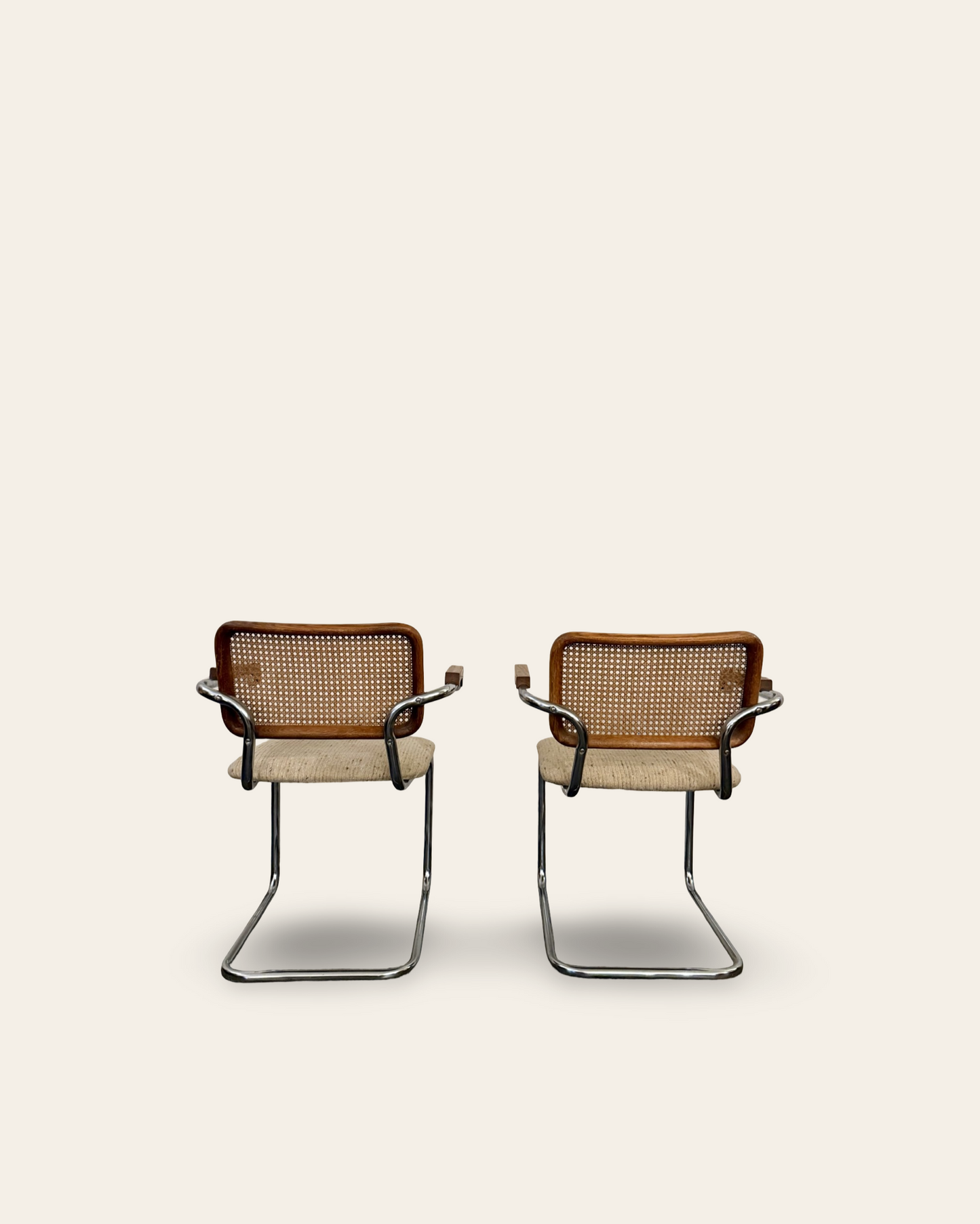 Pair of Vintage MCM Marcel Breuer Style Cesca Chairs by Rachlin Furn. Co.