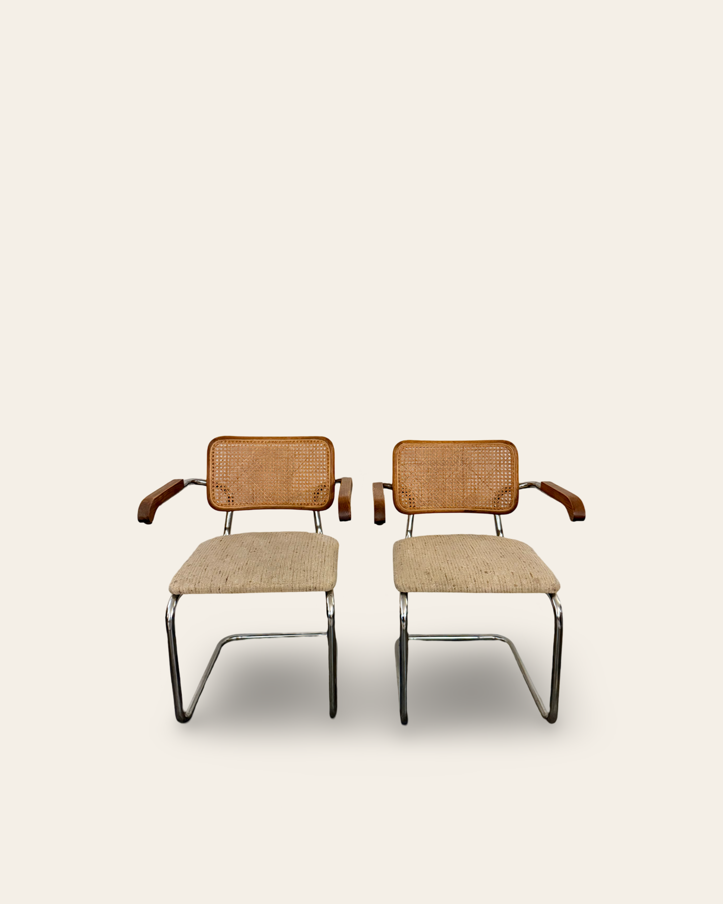 Pair of Vintage MCM Marcel Breuer Style Cesca Chairs by Rachlin Furn. Co.