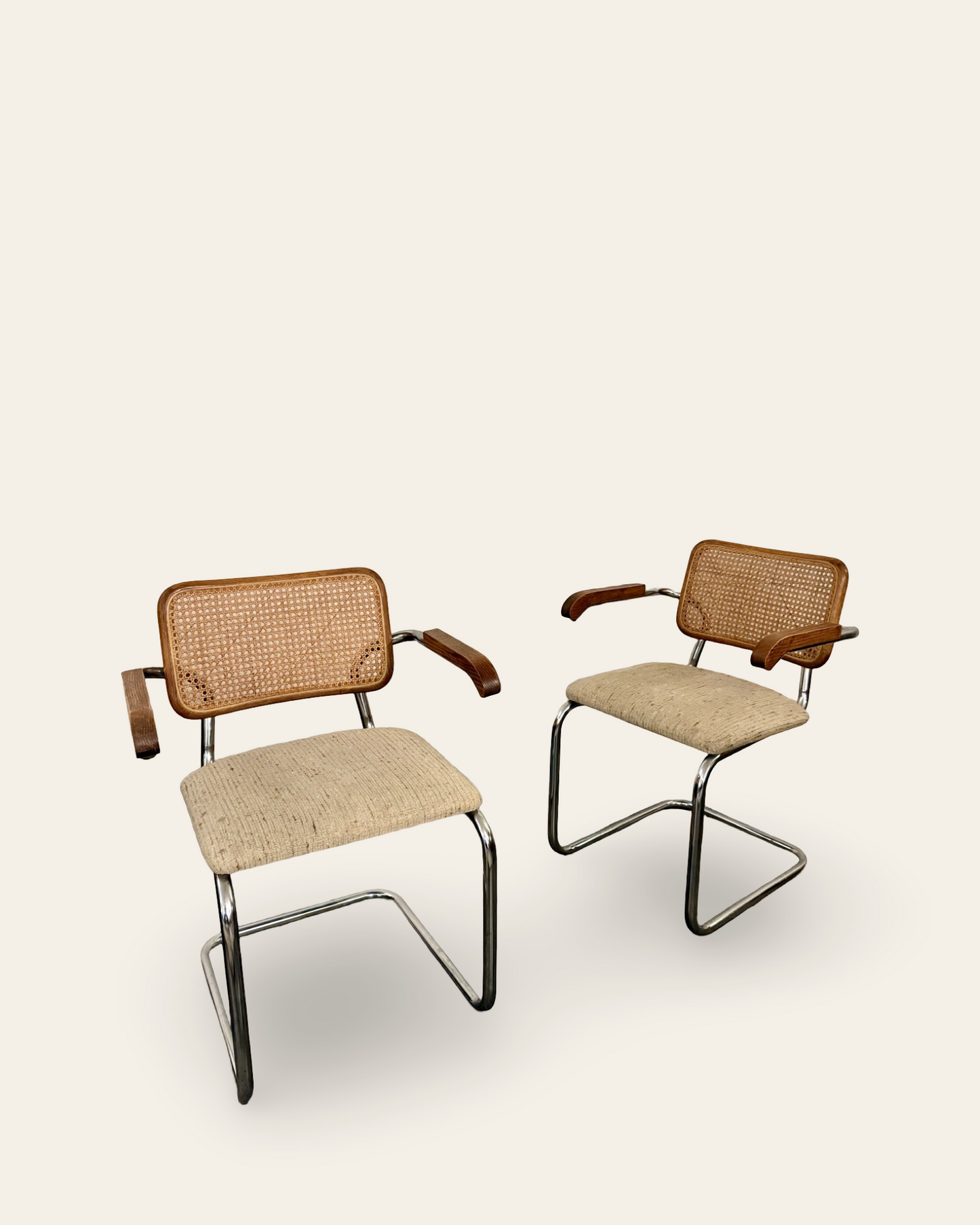 Pair of Vintage MCM Marcel Breuer Style Cesca Chairs by Rachlin Furn. Co.