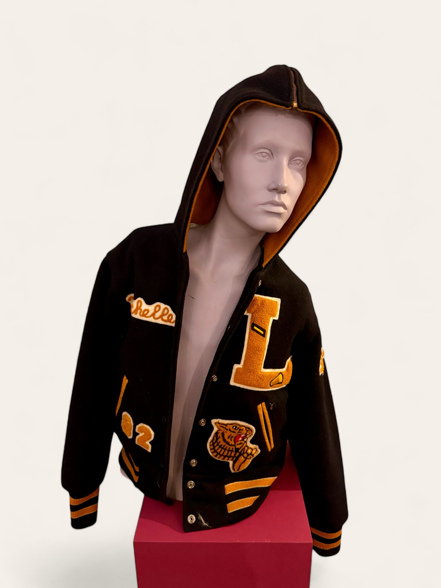 Vintage 1982 Varsity Letterman Jacket with Hood and Name "Michelle"