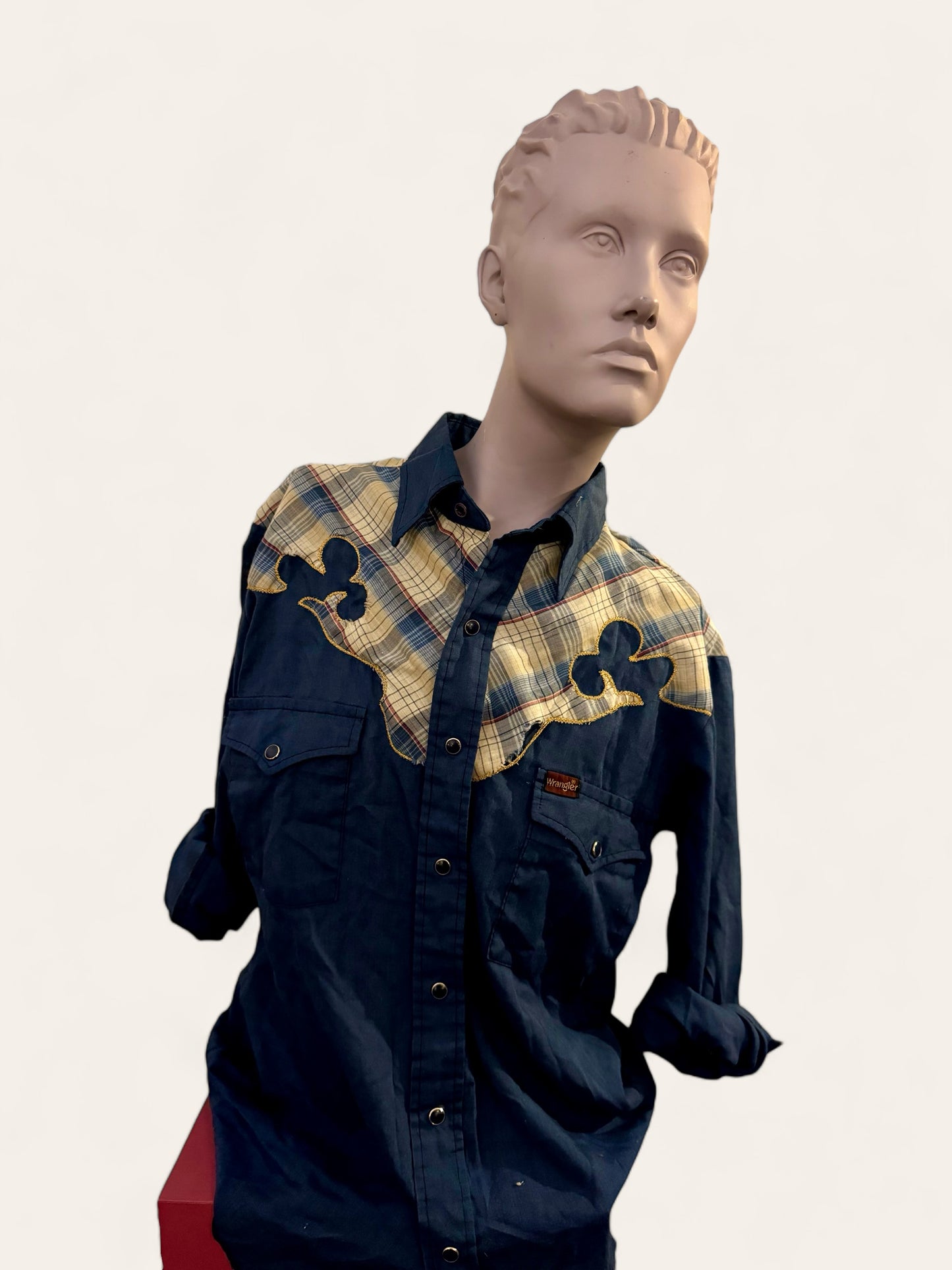 Vintage Wrangler Pearly Button Western Shirt with Plaid