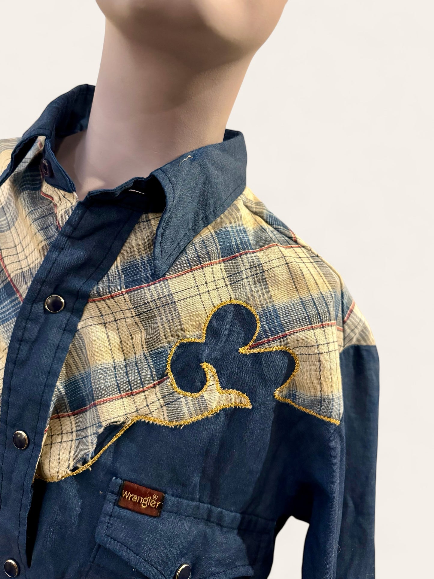 Vintage Wrangler Pearly Button Western Shirt with Plaid