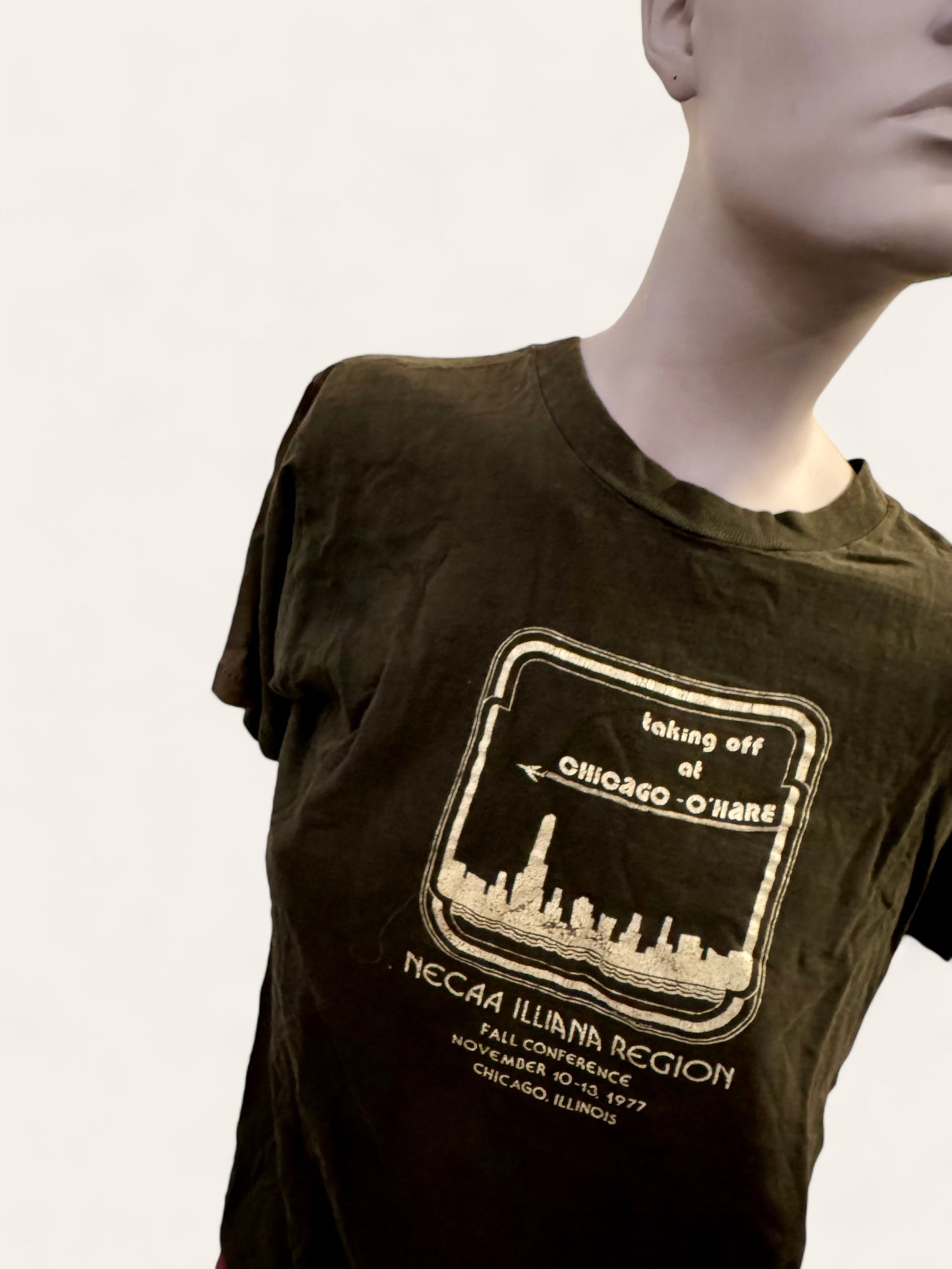 Vintage 1977 NECAA Fall Conference Chicago O'Hare T-shirt