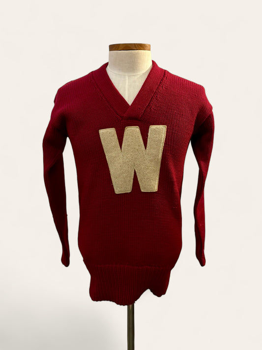 Vintage 1940s/50s Varsity Letterman Sweater with Large “W” - Cougars?