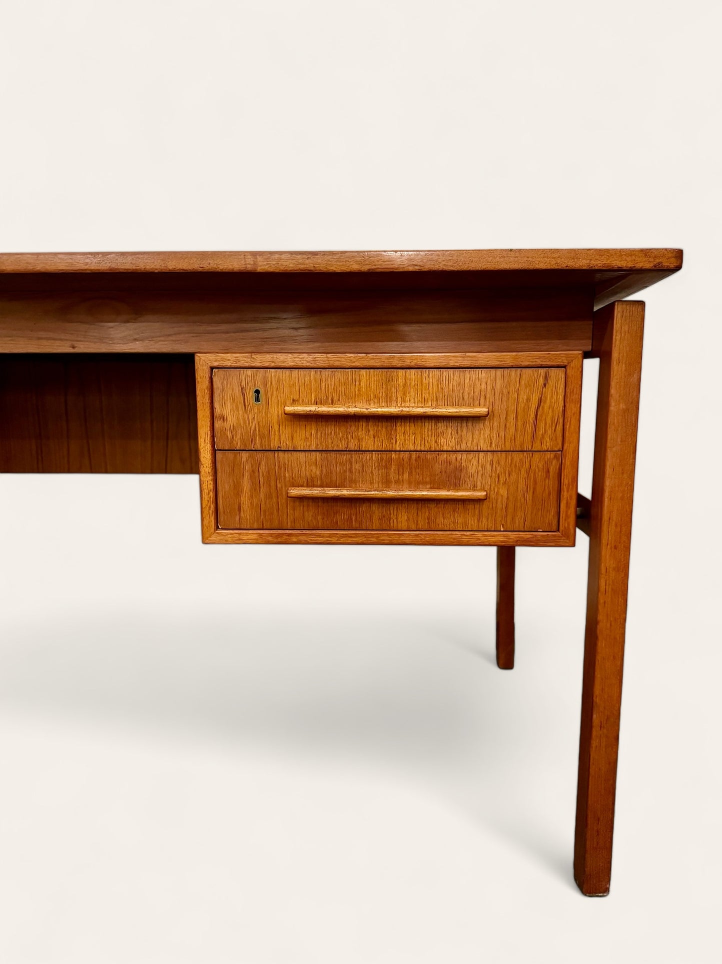 Vintage Original 1960s Teak Executive Desk by Imha Møbelfabrik of Denmark.
