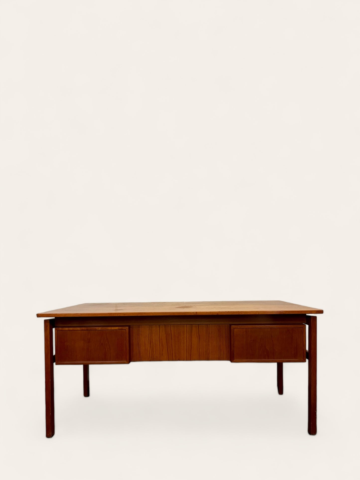 Vintage Original 1960s Teak Executive Desk by Imha Møbelfabrik of Denmark.