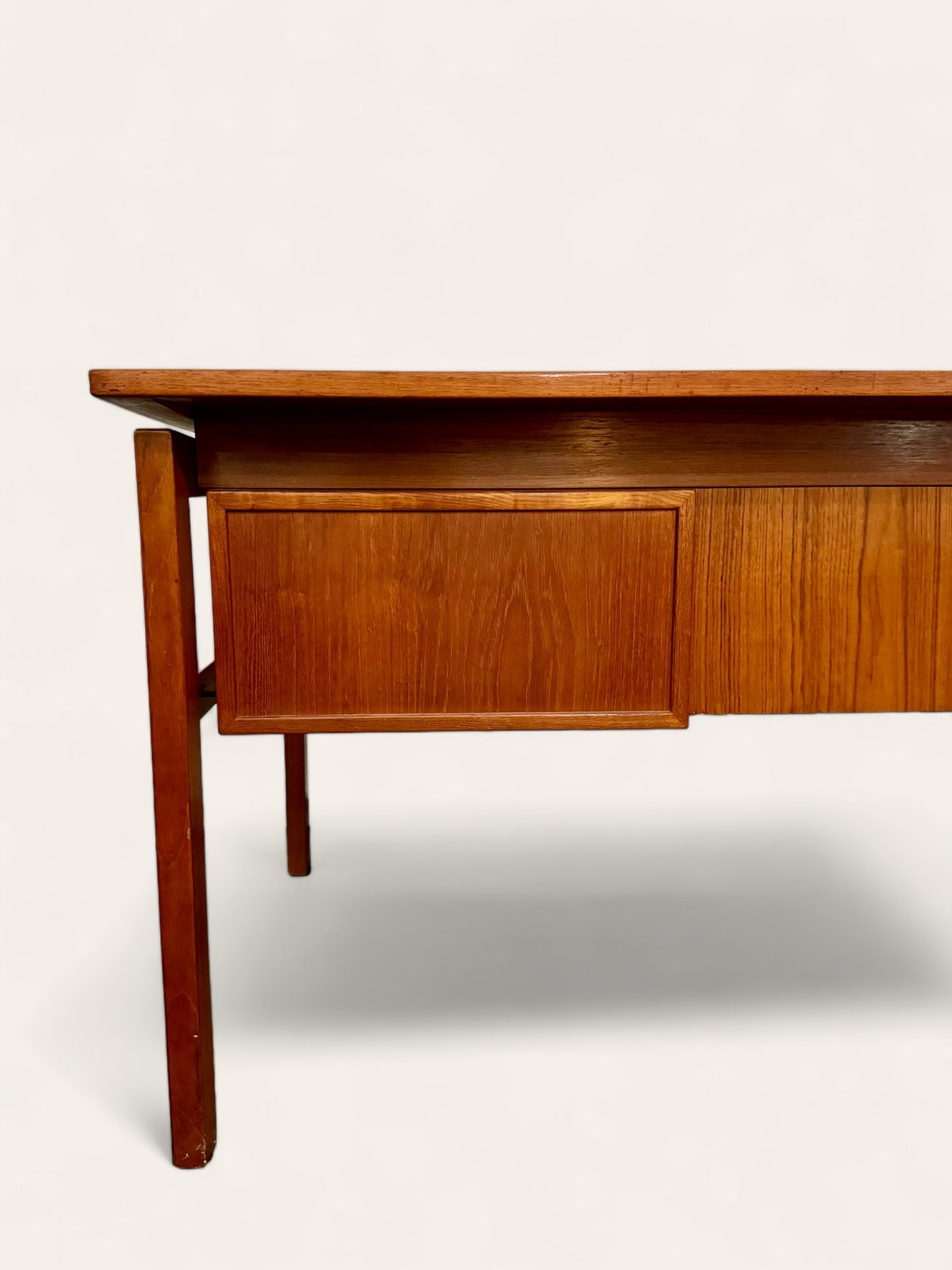 Vintage Original 1960s Teak Executive Desk by Imha Møbelfabrik of Denmark.