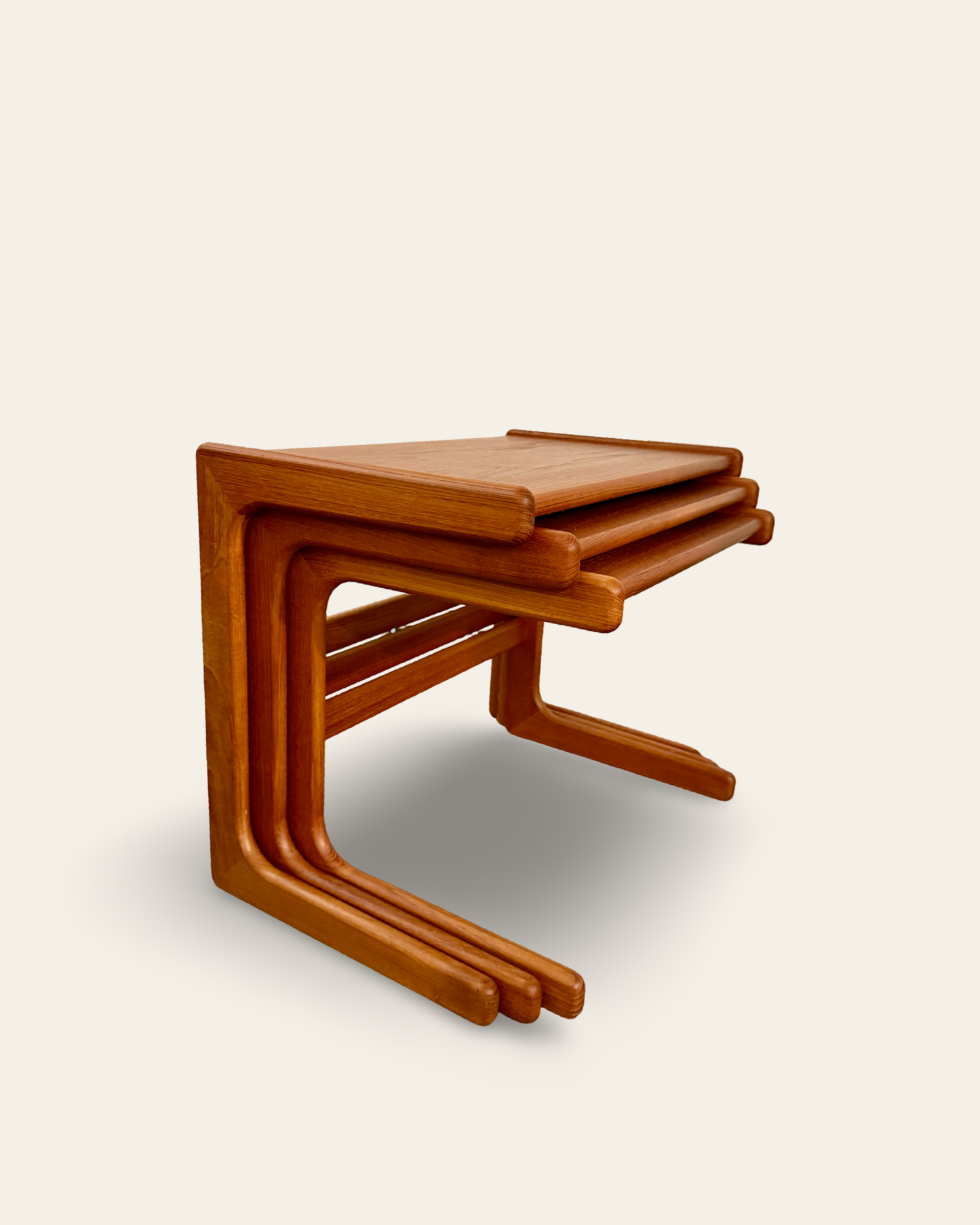 Vintage 1960s MCM Set of 3 Nesting Tables by Salin Nyborg Møbler