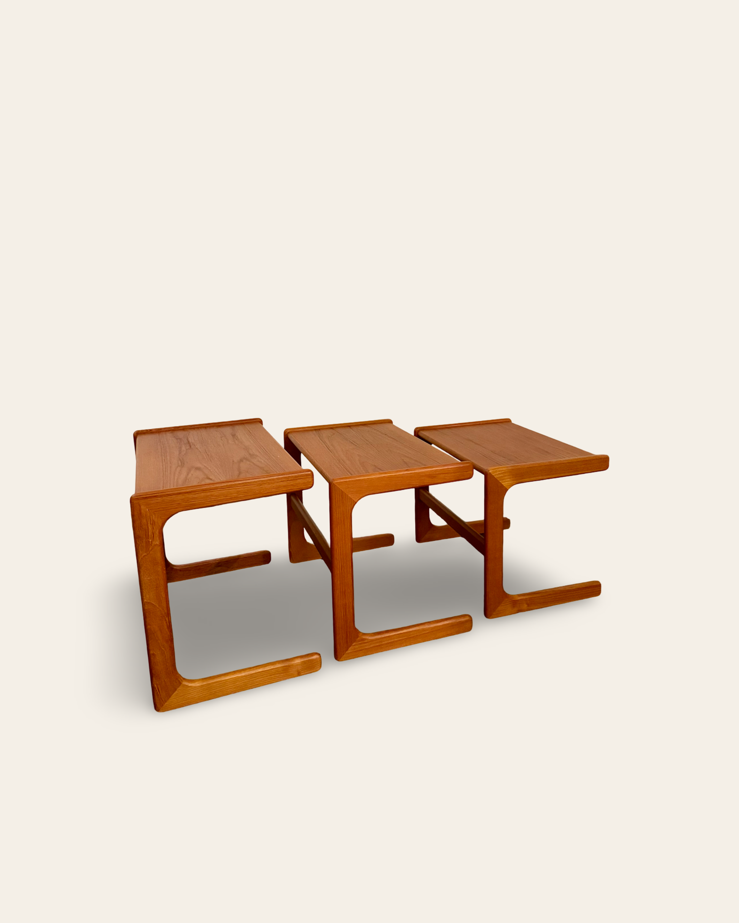 Vintage 1960s MCM Set of 3 Nesting Tables by Salin Nyborg Møbler