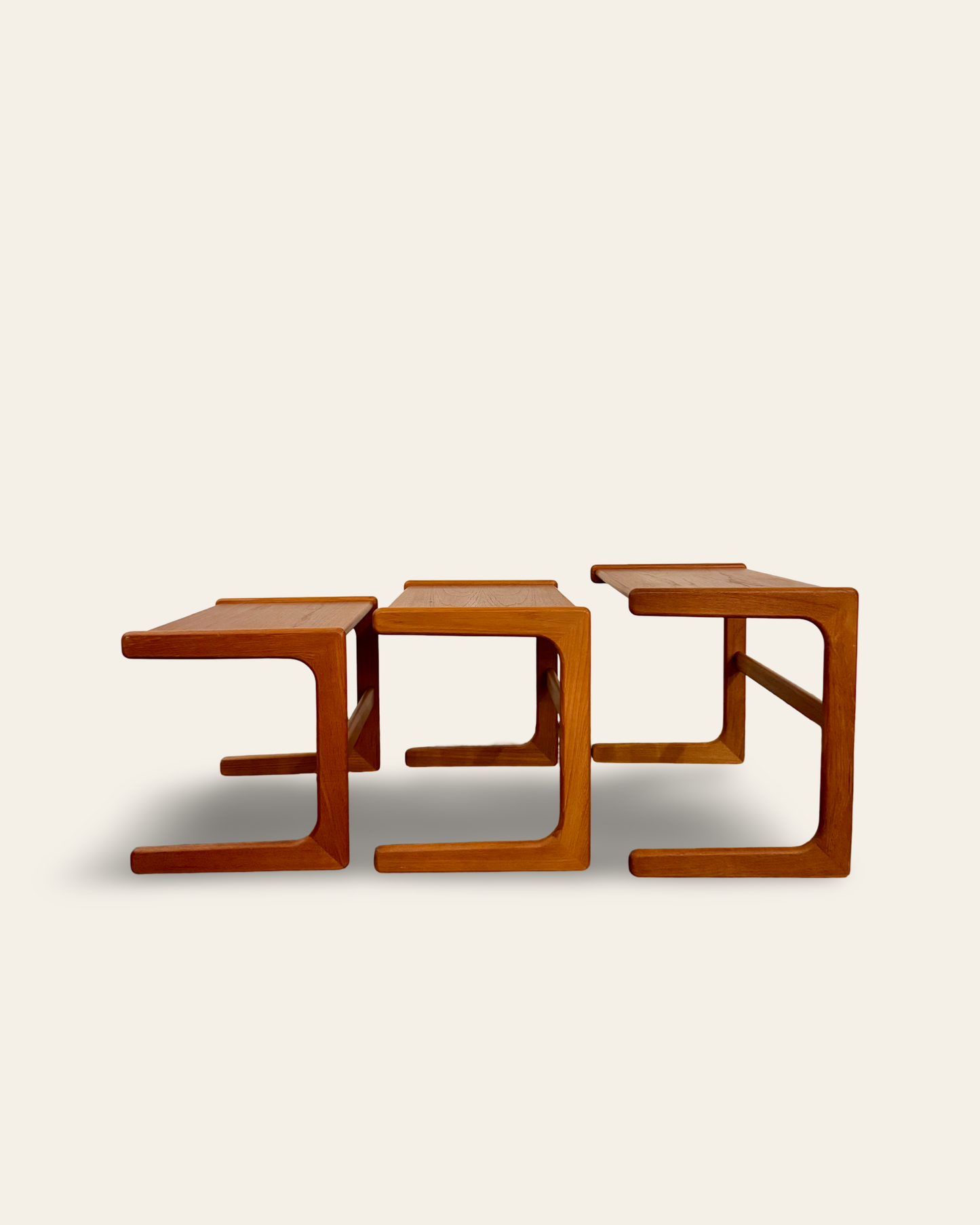 Vintage 1960s MCM Set of 3 Nesting Tables by Salin Nyborg Møbler
