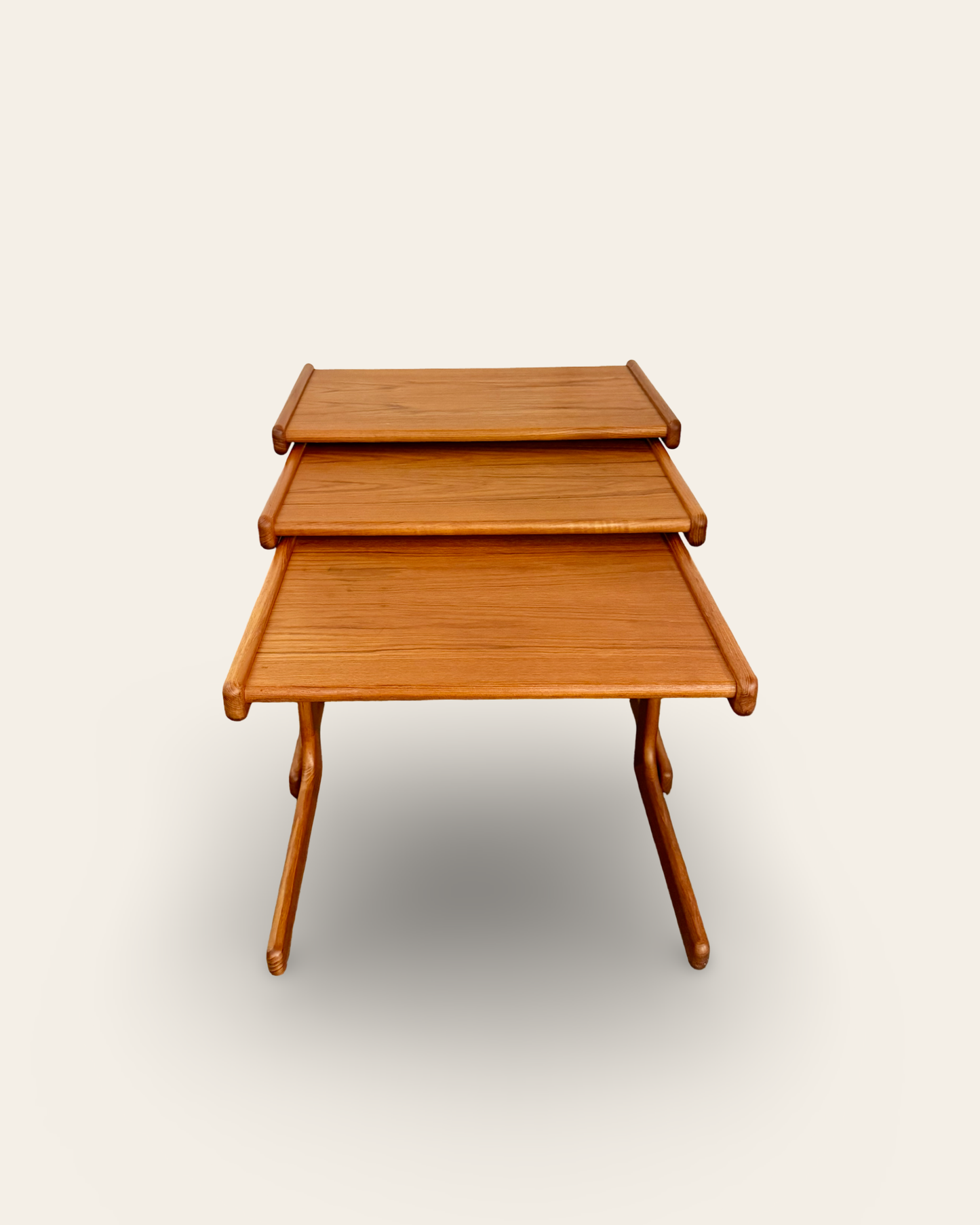 Vintage 1960s MCM Set of 3 Nesting Tables by Salin Nyborg Møbler
