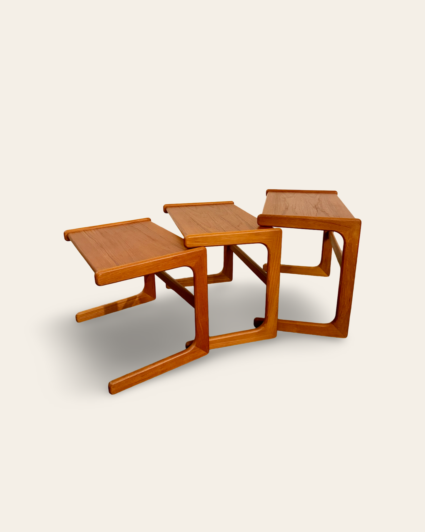 Vintage 1960s MCM Set of 3 Nesting Tables by Salin Nyborg Møbler