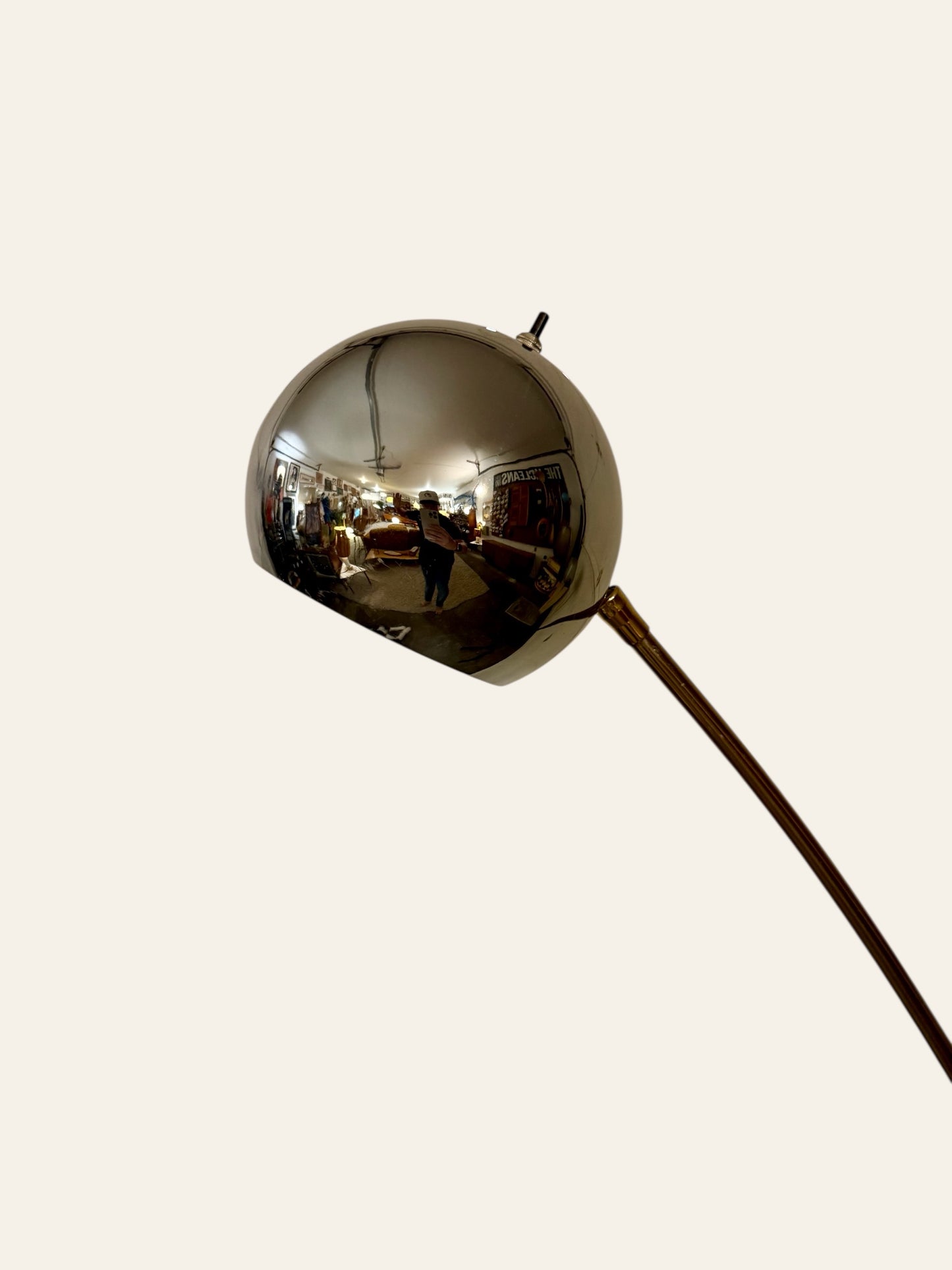 Vintage MCM Space Age Chrome and Brass Eyeball Floor Lamp