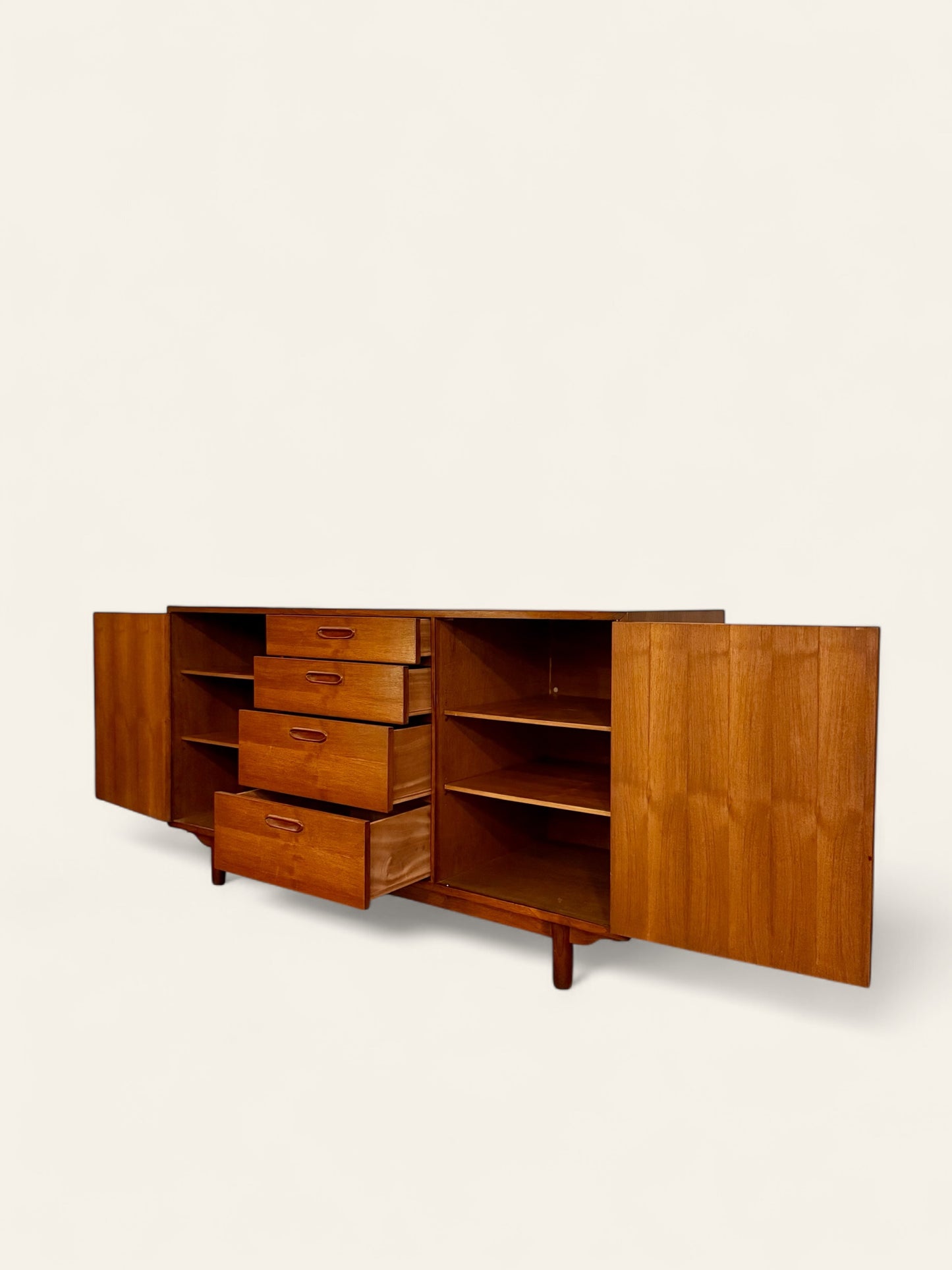 Vintage 1960s Danish MCM Teak Sideboard, Dresser, or Credenza