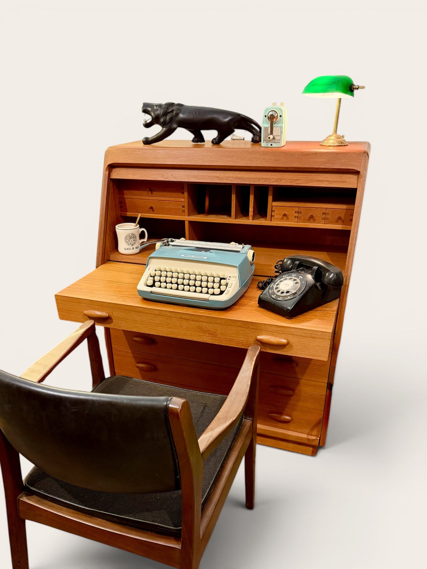 Vintage MCM Dyrlund Teak Secretary Desk and Vanity, Denmark, 1960s