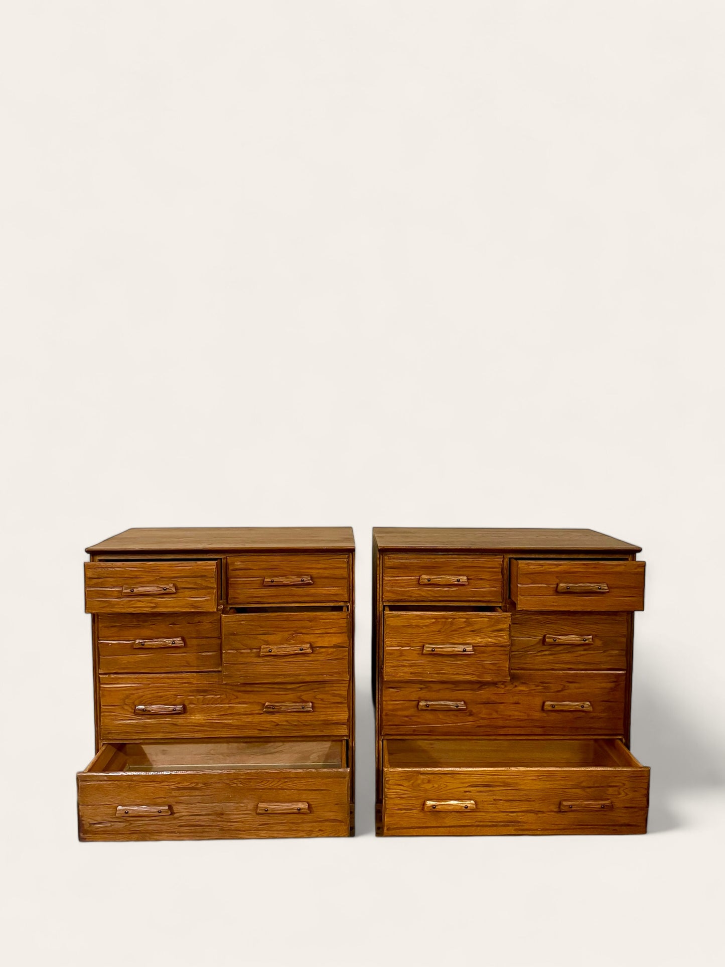 Pair of 1960s Vintage A. Brandt Ranch Oak Four-Drawer Dressers from Original Owner