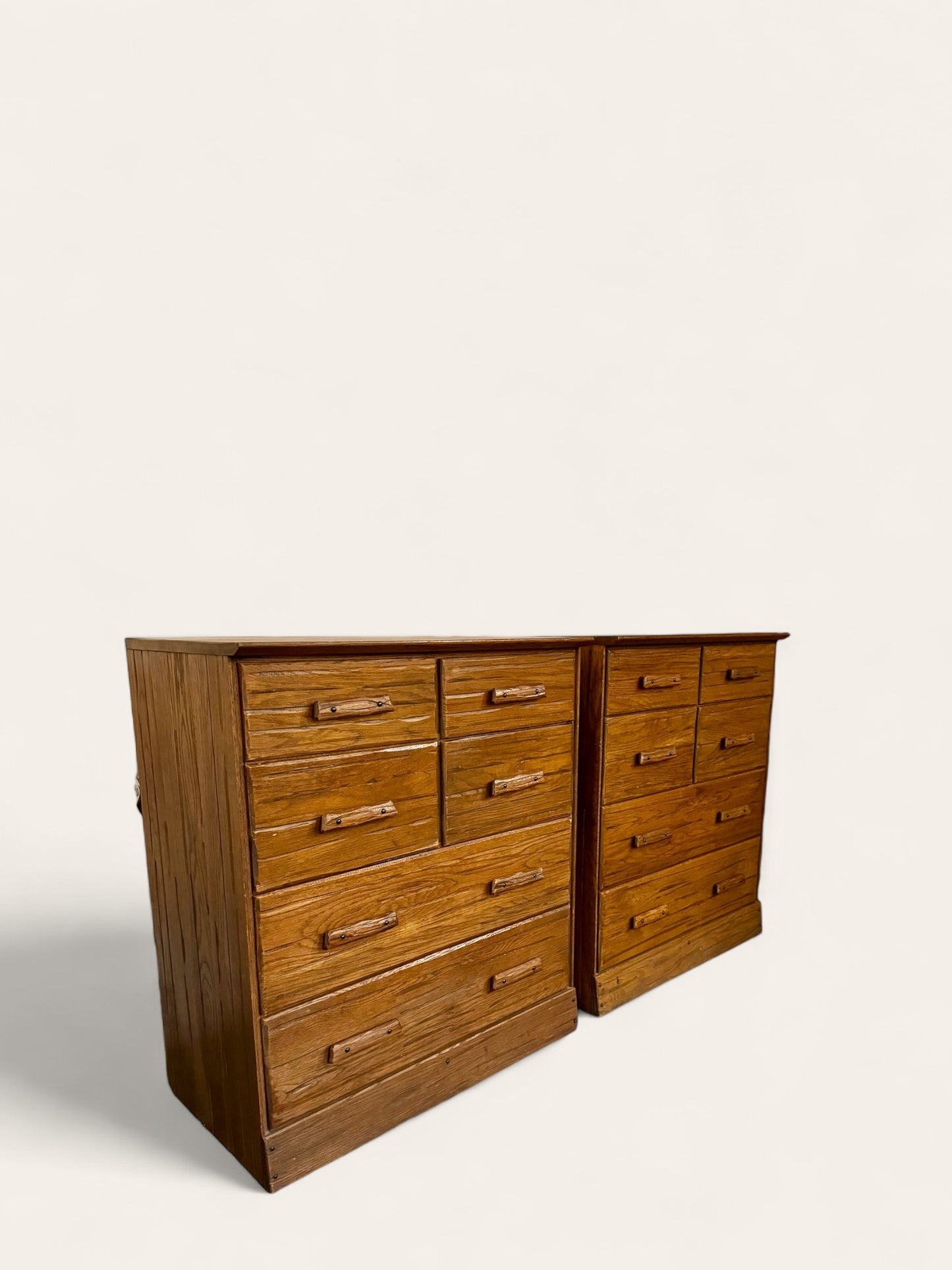 Pair of 1960s Vintage A. Brandt Ranch Oak Four-Drawer Dressers from Original Owner