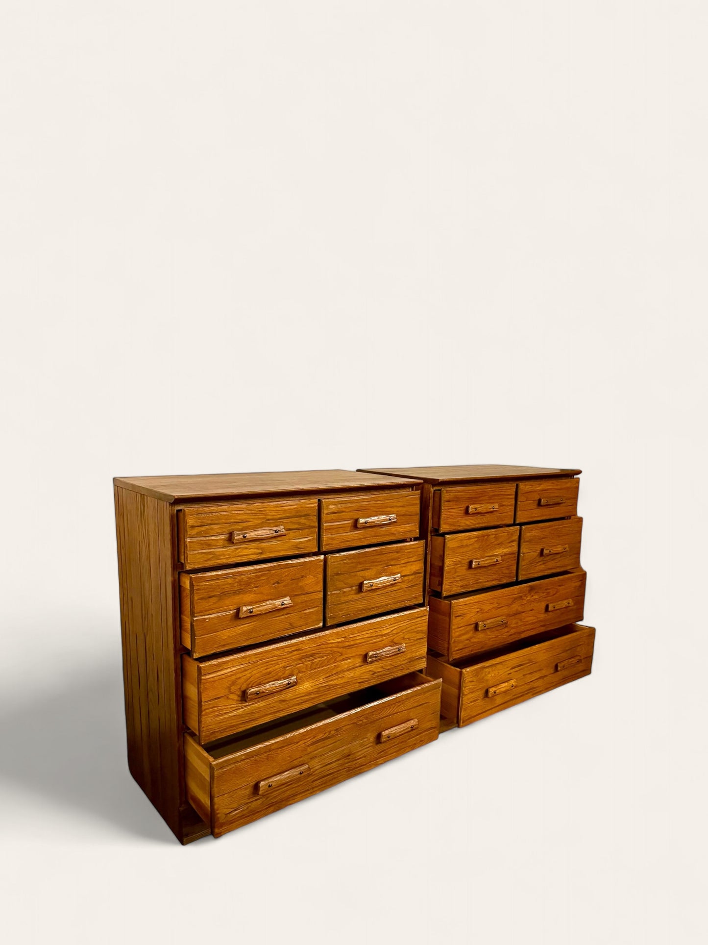 Pair of 1960s Vintage A. Brandt Ranch Oak Four-Drawer Dressers from Original Owner