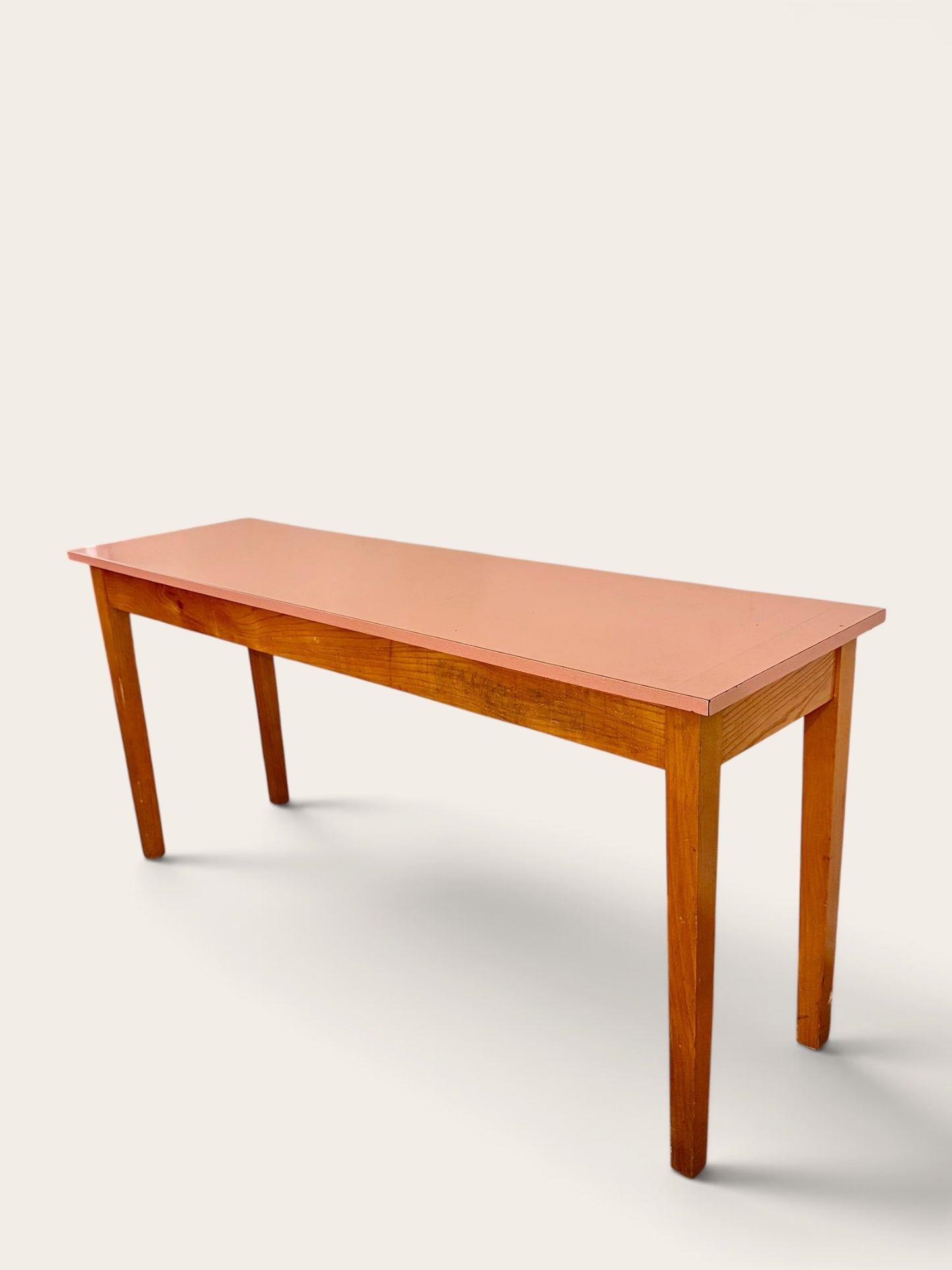 Vintage Pink School Desk / Console Table