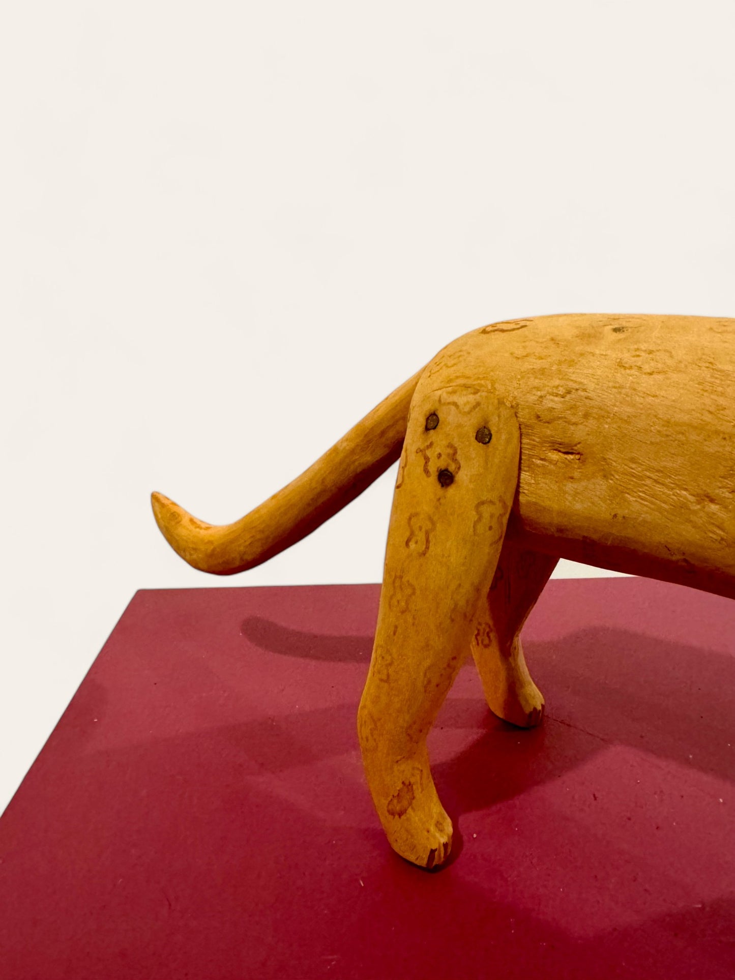 Vintage 1960s Reynaldo Santiago Wood Carved Folk Art Jaguar