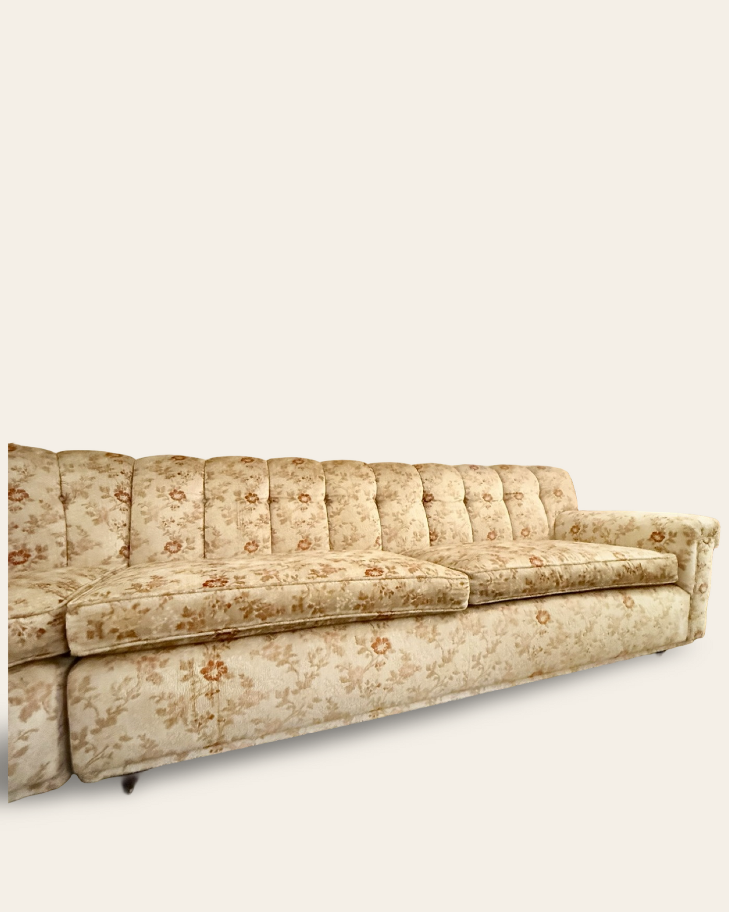 1960s Vintage MCM Floral Sectional Sofa