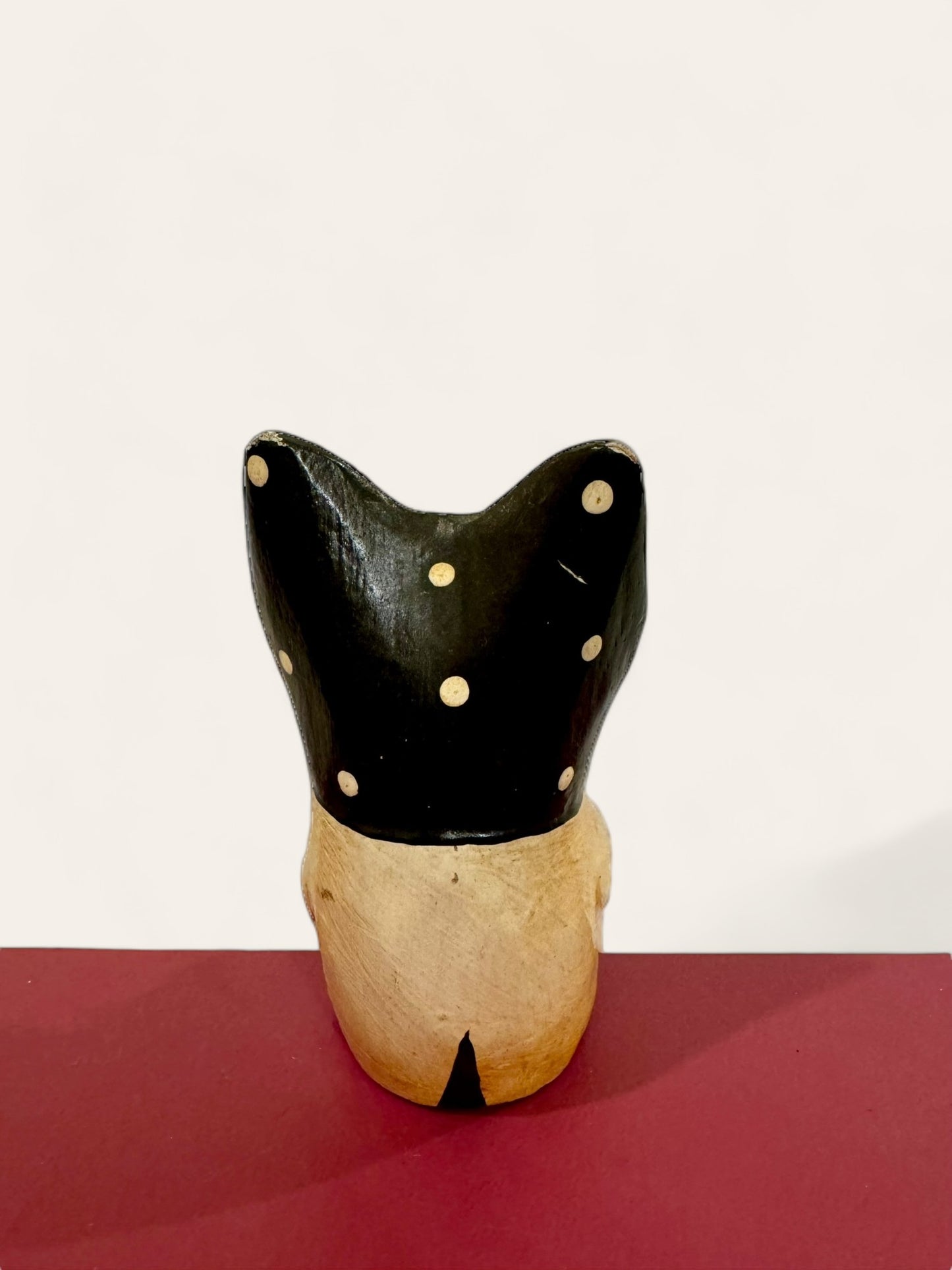 Vintage Handmade and Hand Painted Folk Art Cat Fishing