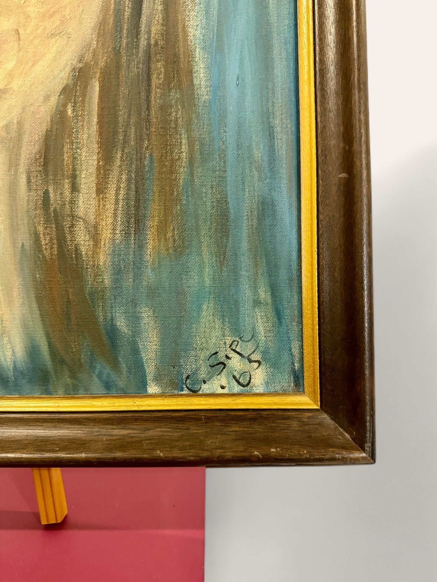 Vintage MCM Original Oil Painting of a Girl