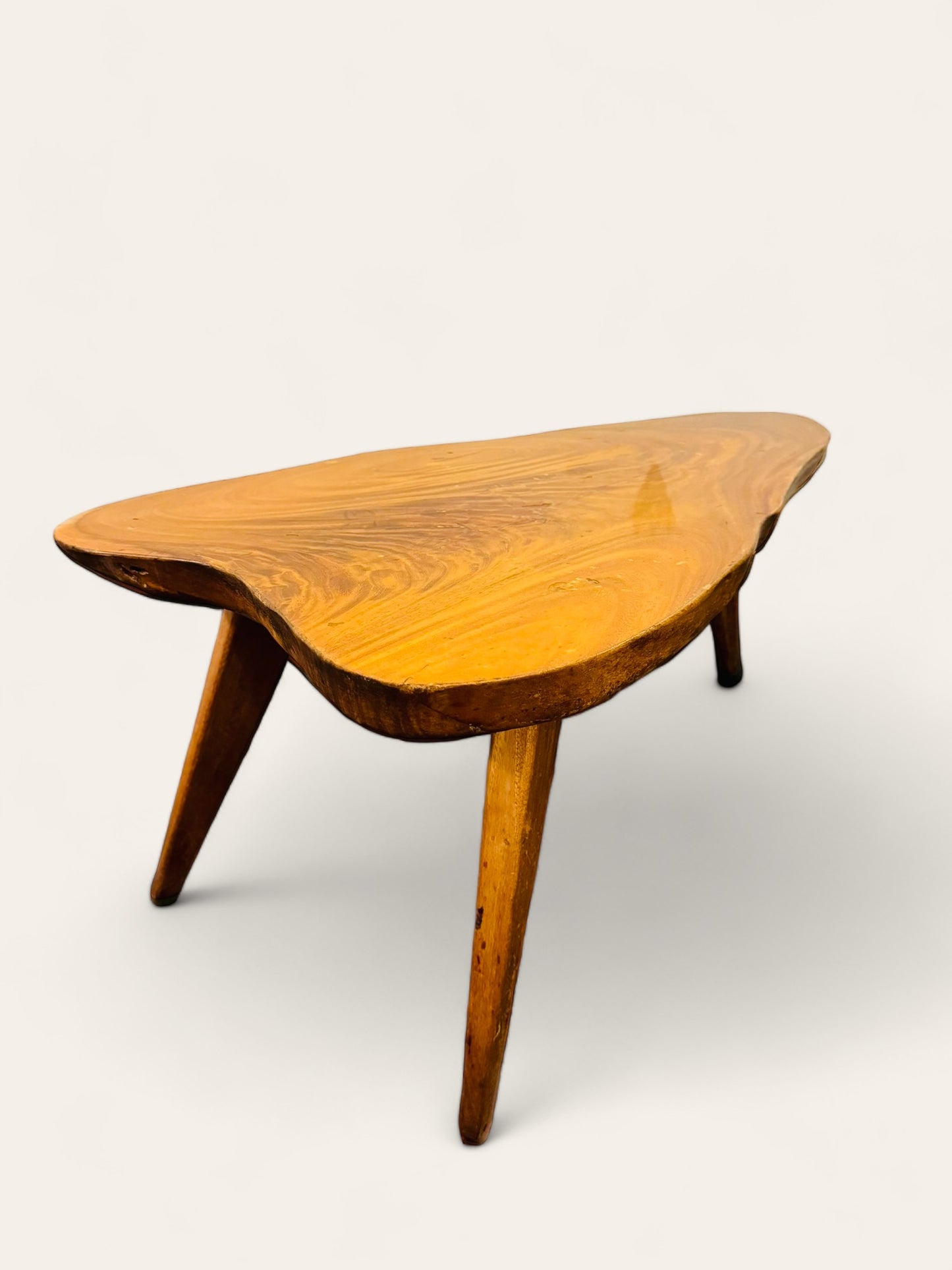 Unique Vintage Live Edge Heart-shaped Coffee Table