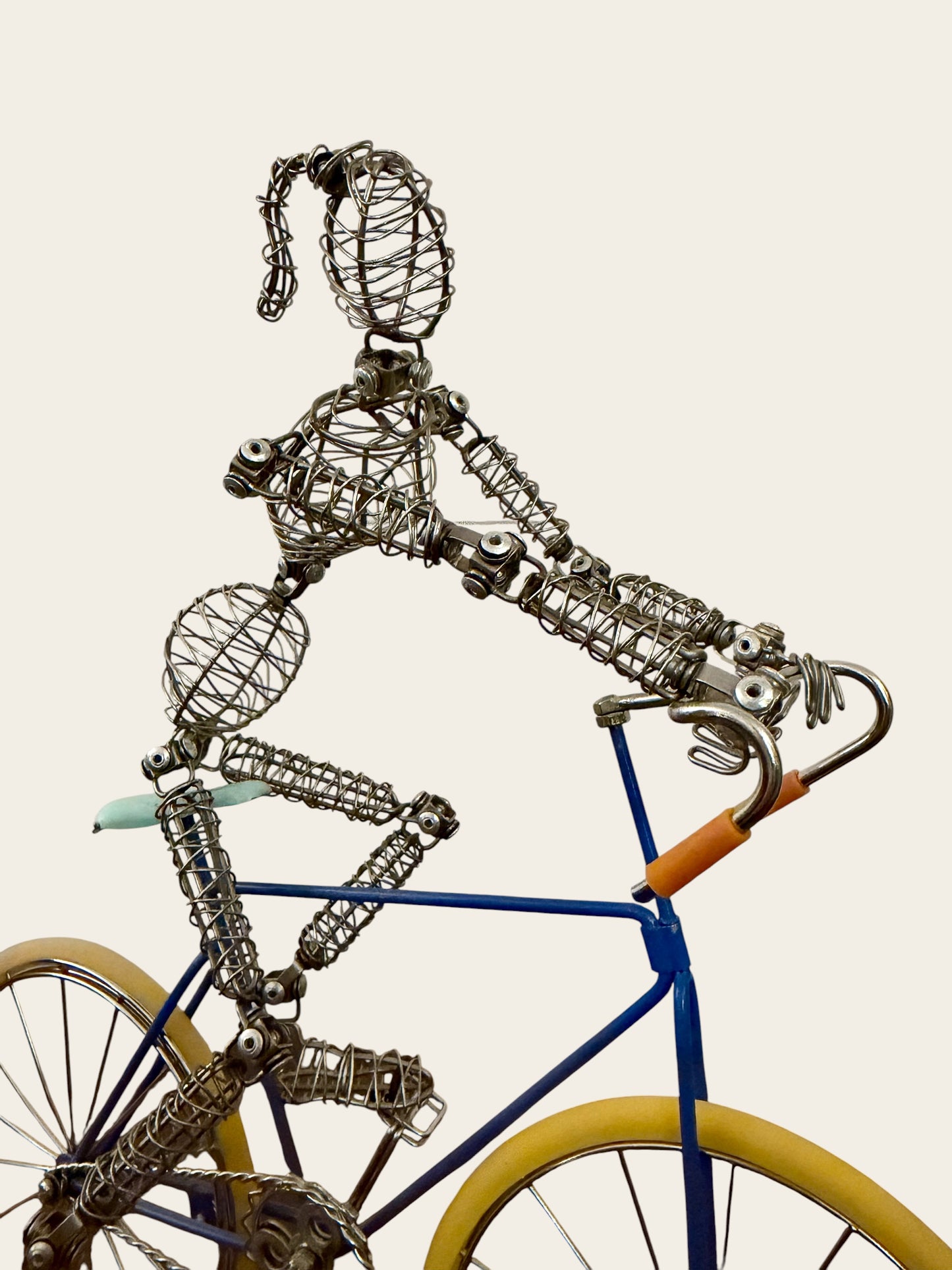 Wire Art Bicyclist Sculpture