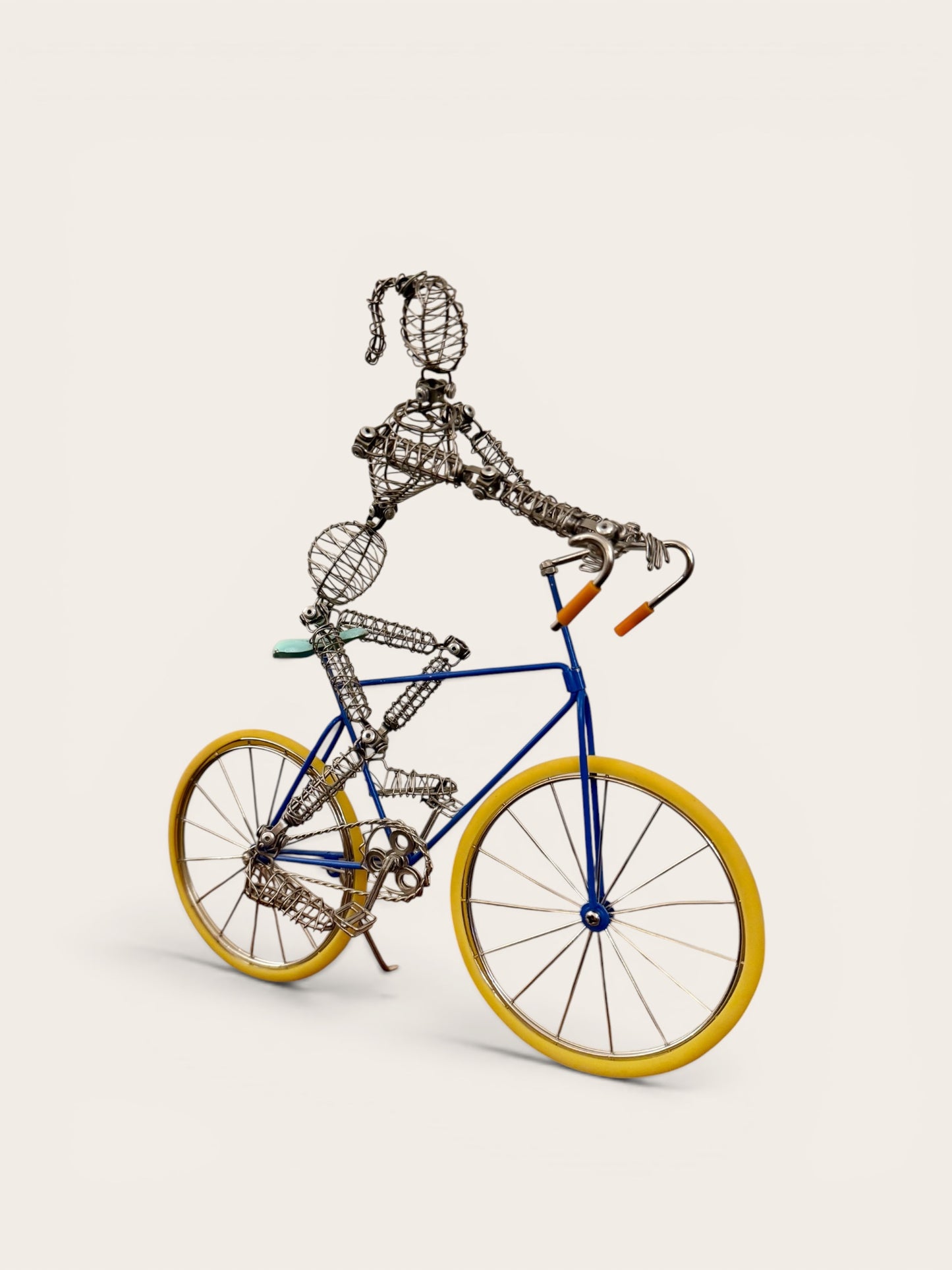 Wire Art Bicyclist Sculpture