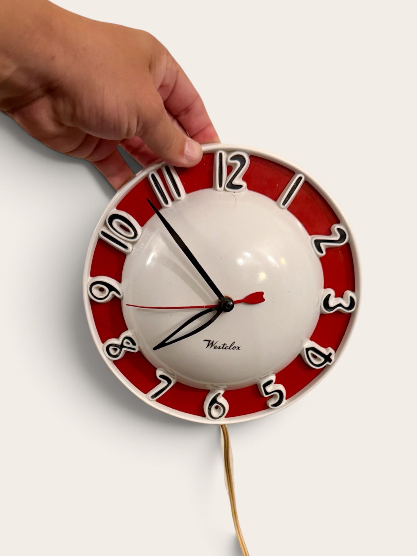 Working Vintage Westclox Atomic MCM Wall Clock