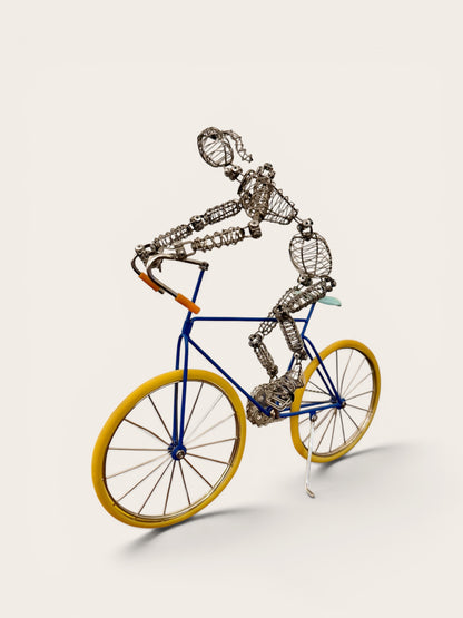 Wire Art Bicyclist Sculpture