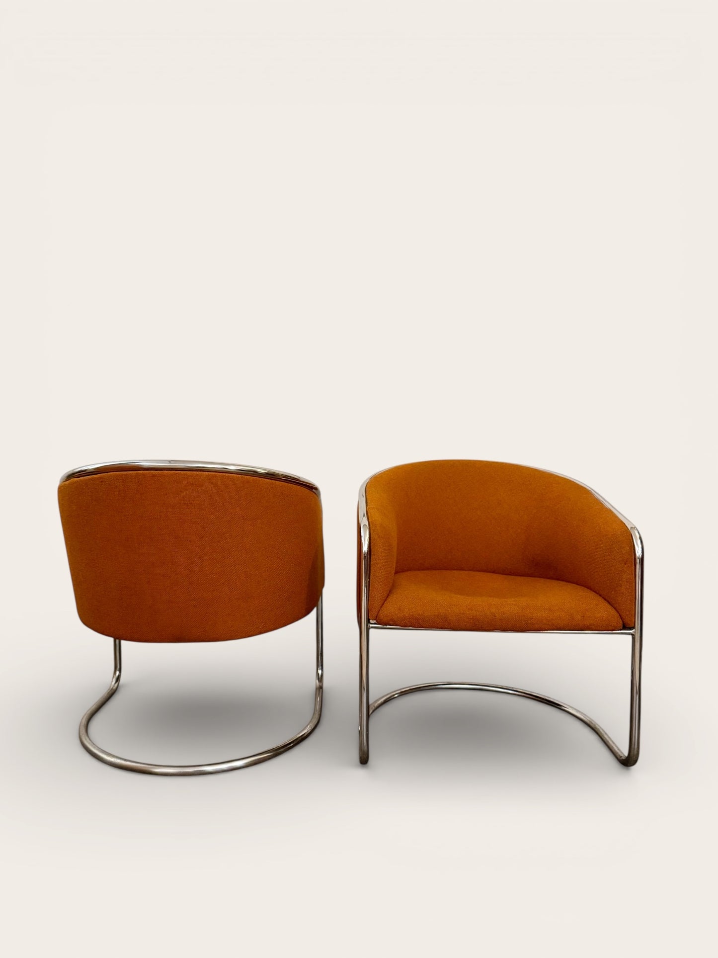 Pair of Anton Lorenz for Thonet Vintage MCM Cantilever Tub Chairs