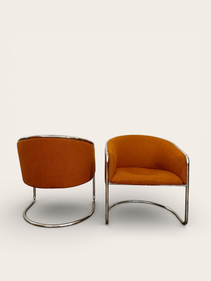 Pair of Anton Lorenz for Thonet Vintage MCM Cantilever Tub Chairs