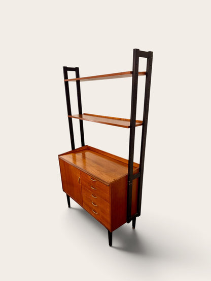Vintage MCM Scandinavian Modular Teak Shelving Unit | 1960s