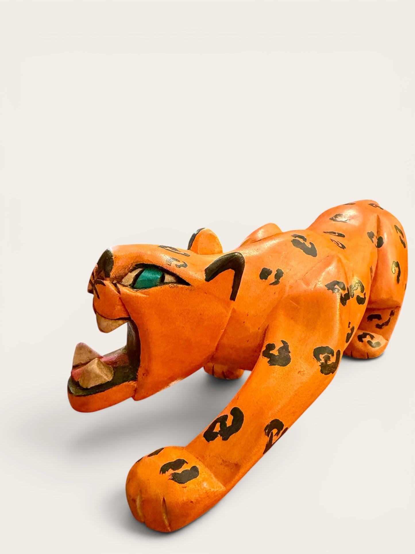 Hand-Carved Folk Art Jaguar